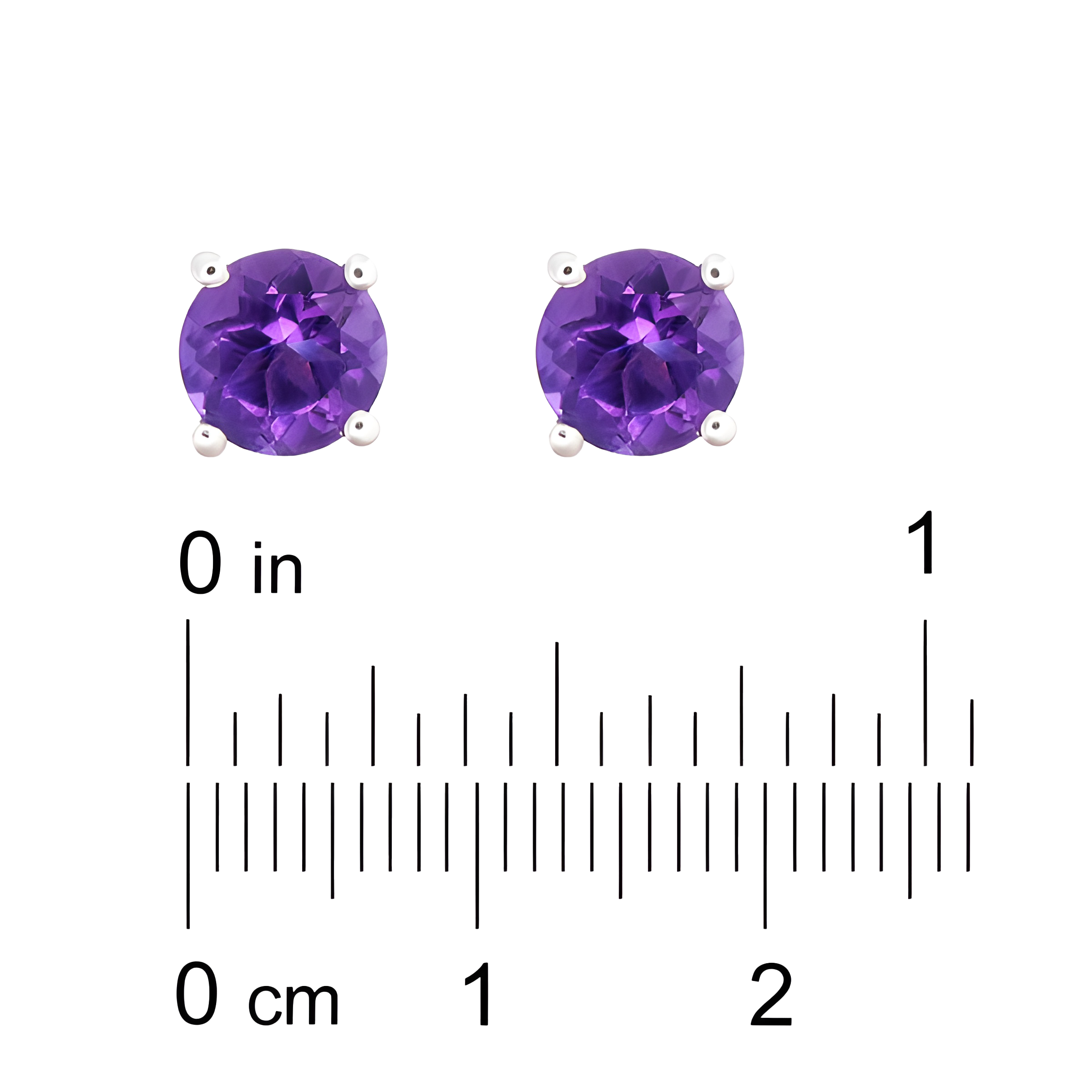 Amethyst Stud Earrings in 18k White Gold