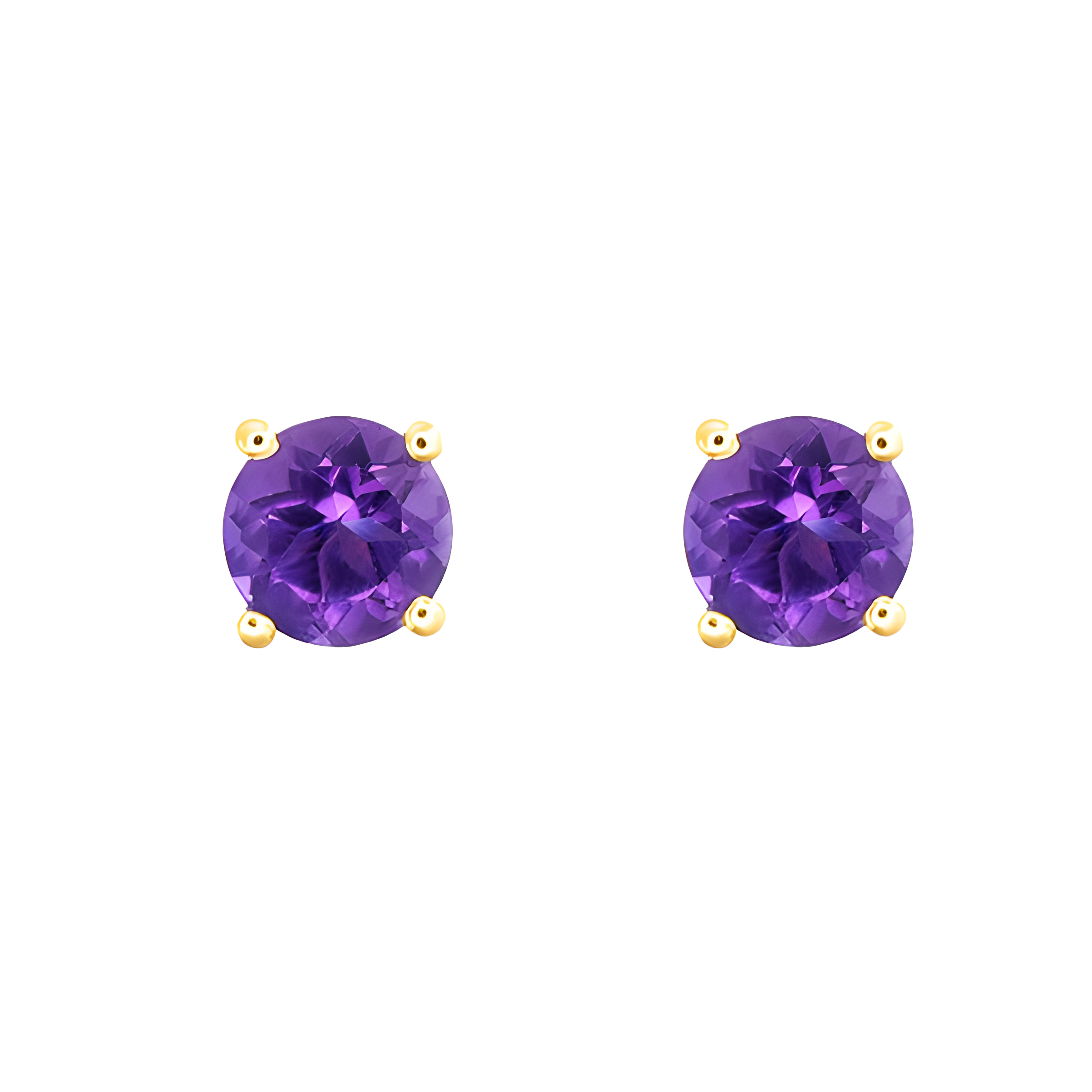Amethyst Stud Earrings in 18k Yellow Gold