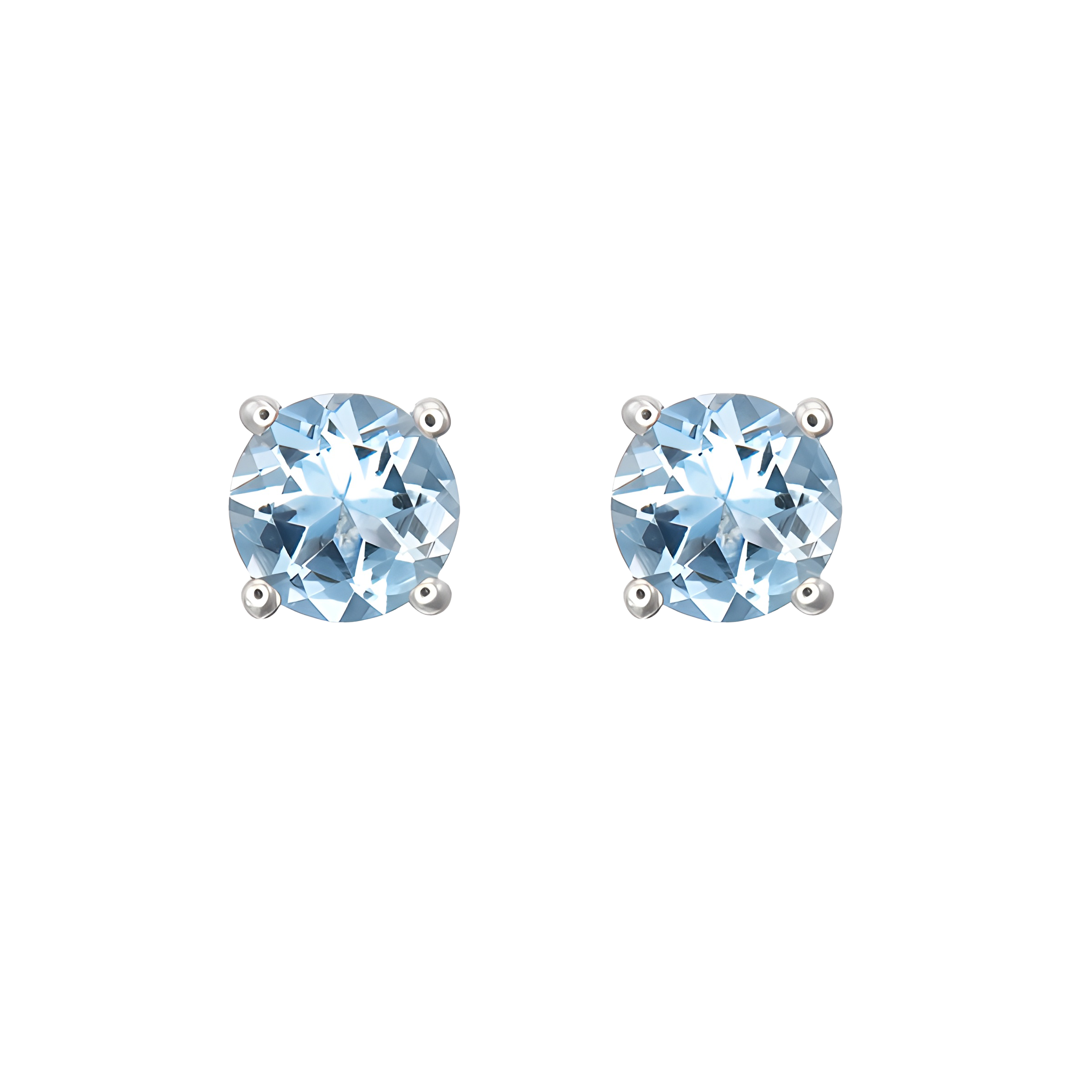 Aquamarine Stud Earrings in 18k White Gold