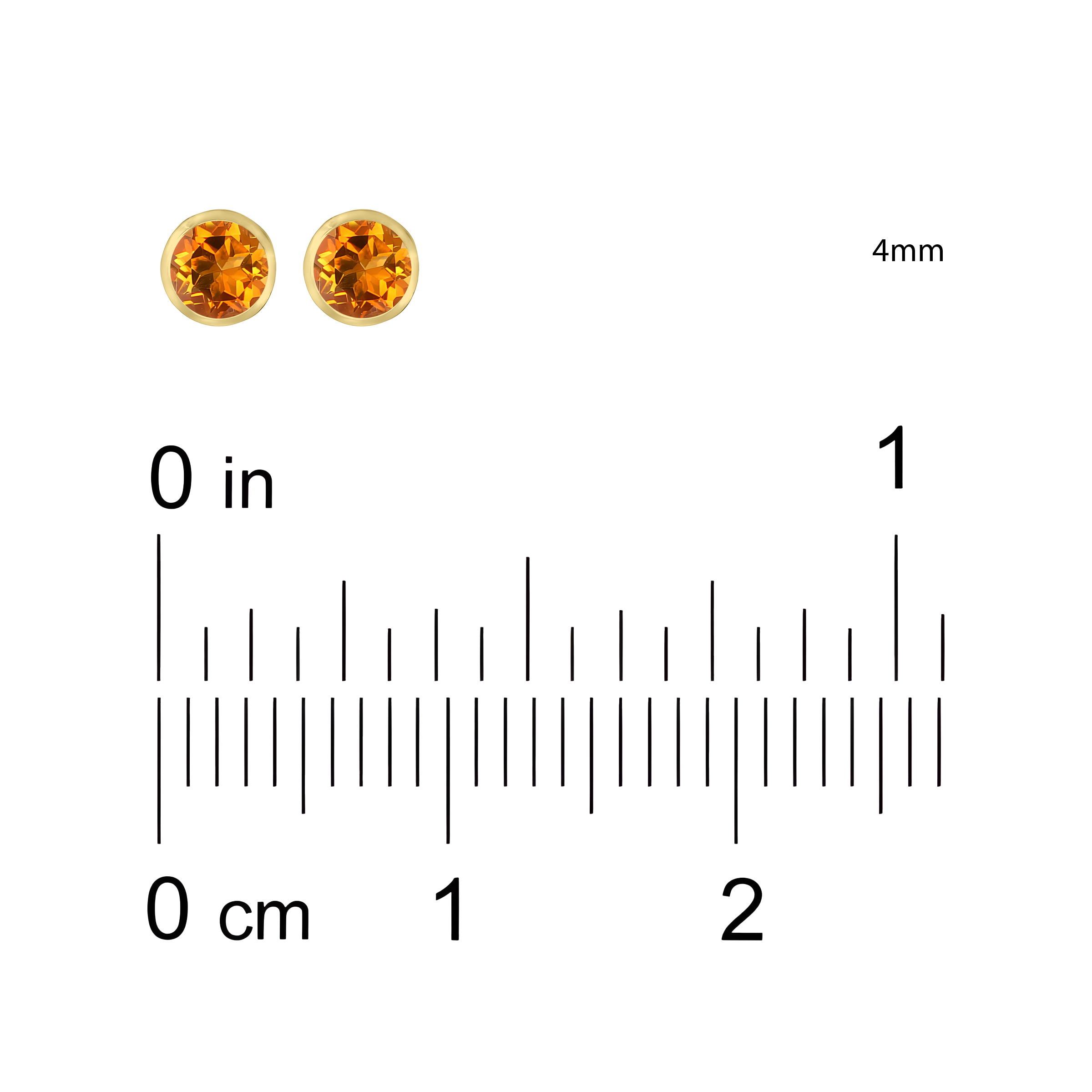 Citrine Basket Bezel Set Earrings in 14k Yellow Gold