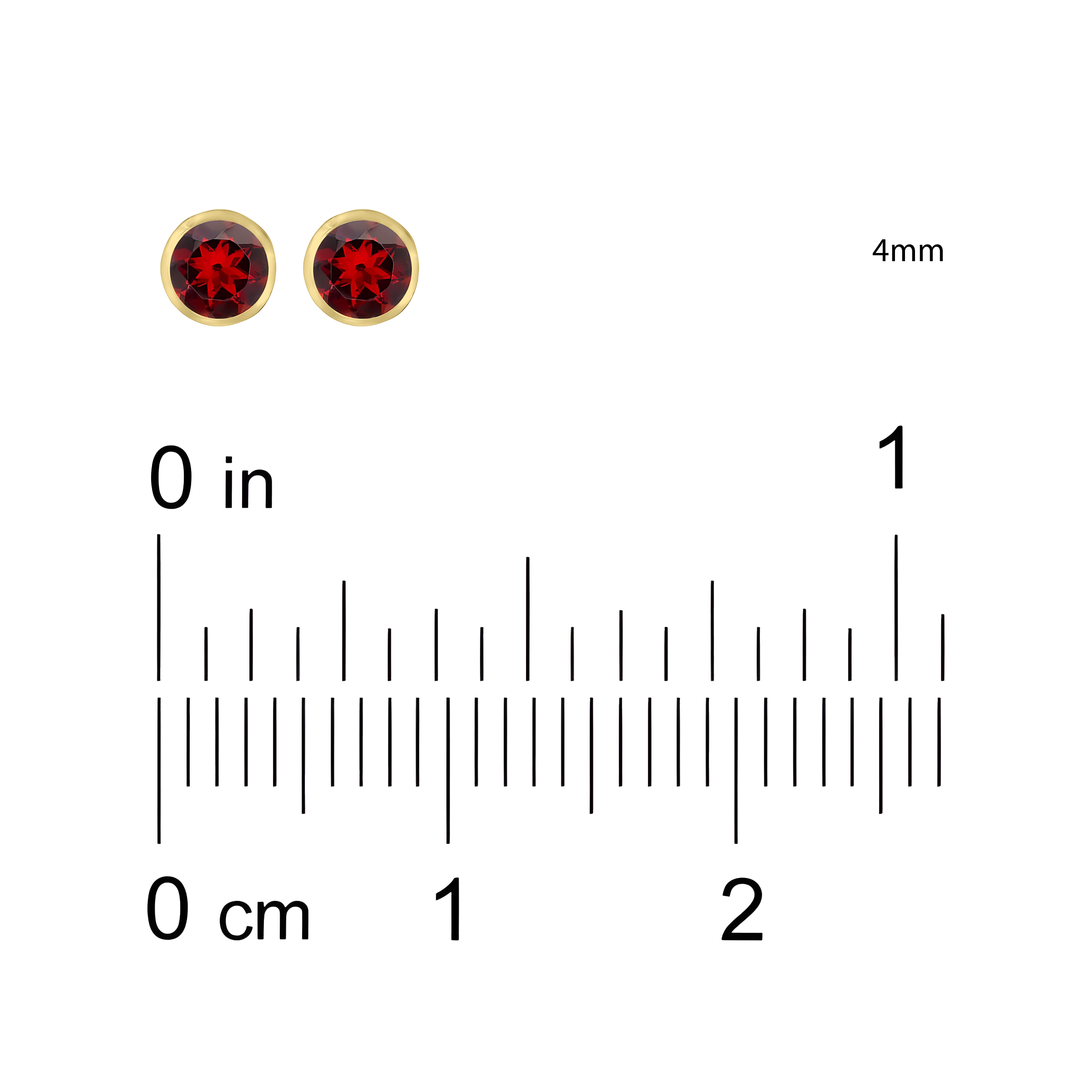 Garnet Basket Bezel Set Earrings in 14k Yellow Gold