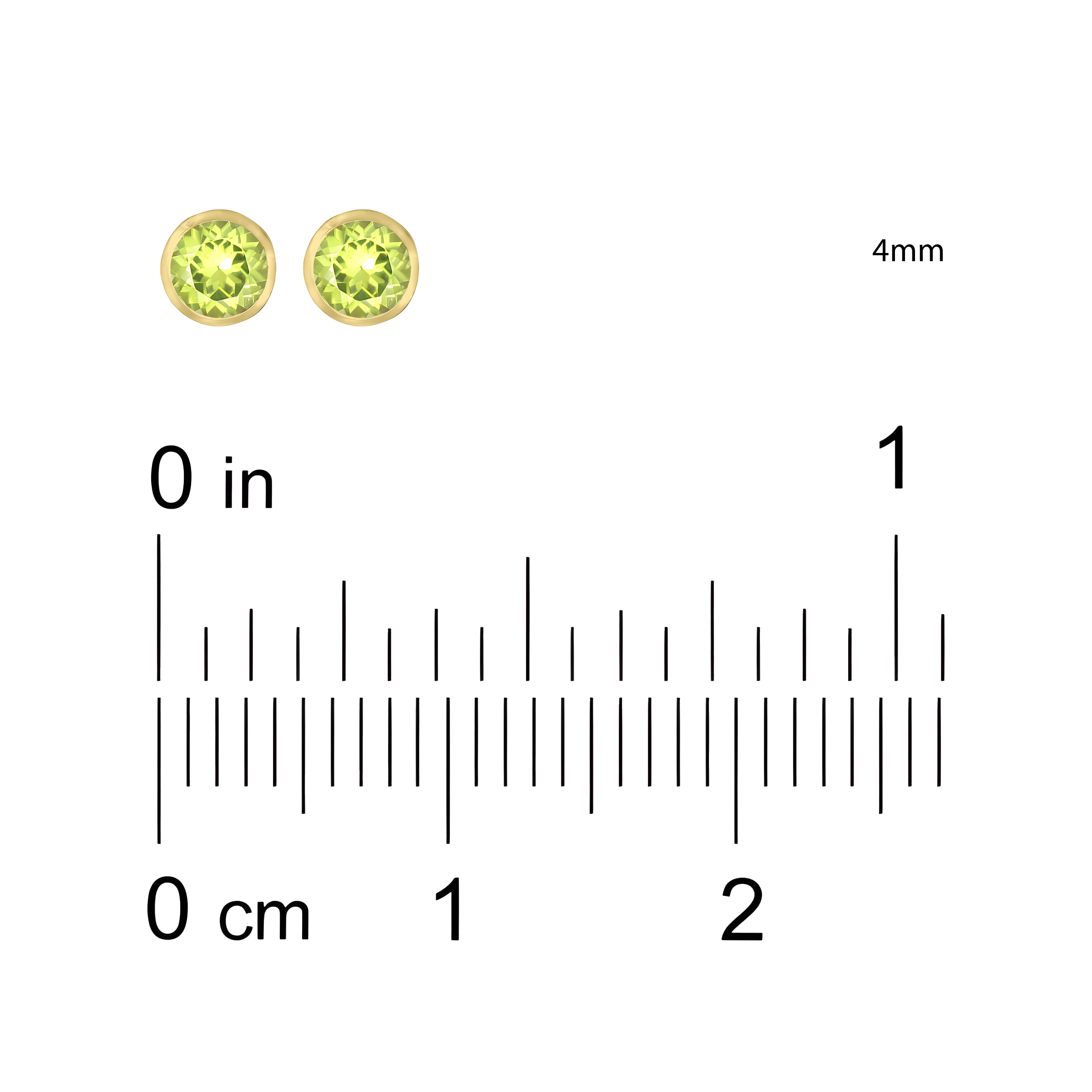 Peridot Basket Bezel Set Earrings in 14k Yellow Gold
