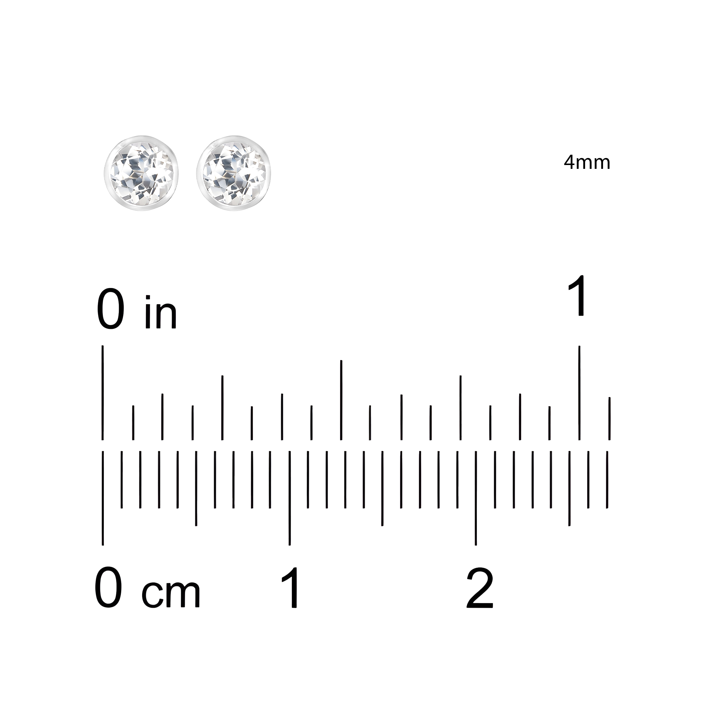 White Topaz Basket Bezel Set Earrings in 14k White Gold