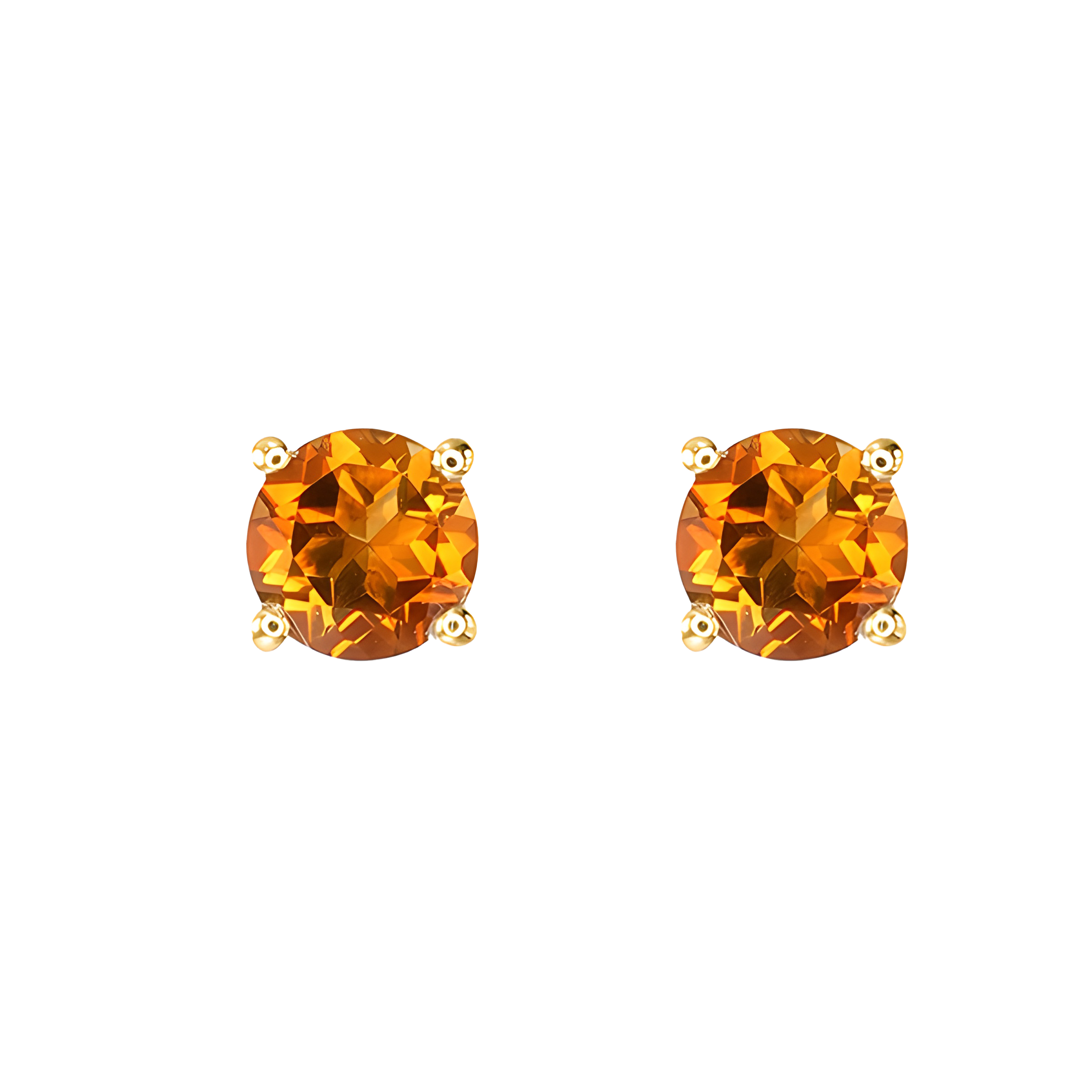 Citrine Stud Earrings in 18k Yellow Gold