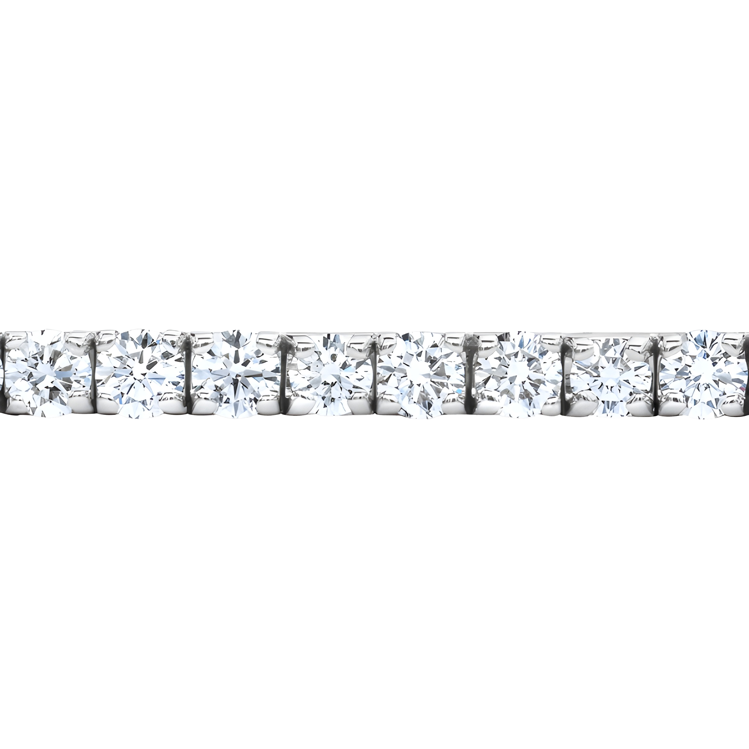 Nine Carat Round Brilliant Lab Grown Diamond Tennis Bracelet in 14K White Gold