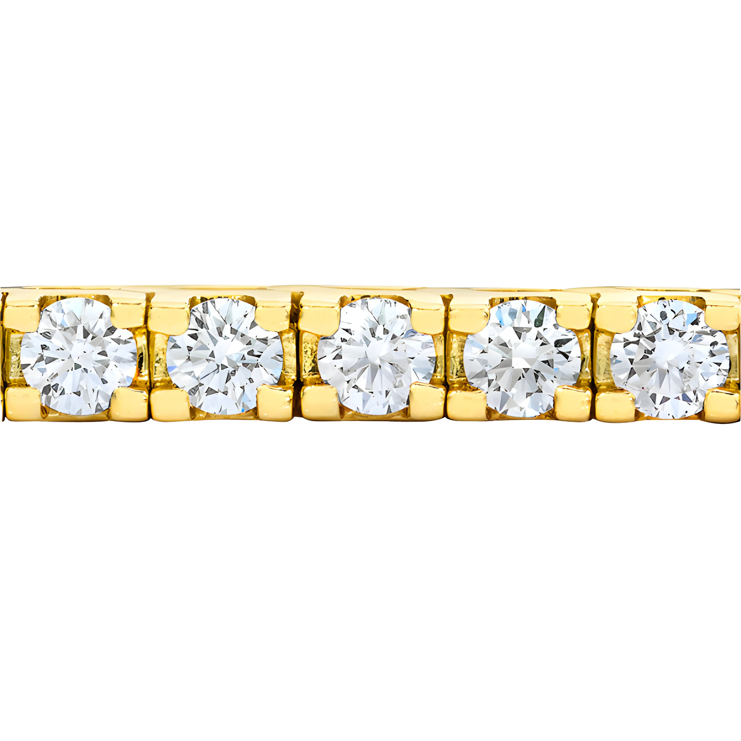Nine Carat Round Brilliant Lab Grown Diamond Tennis Bracelet in 14k Yellow Gold