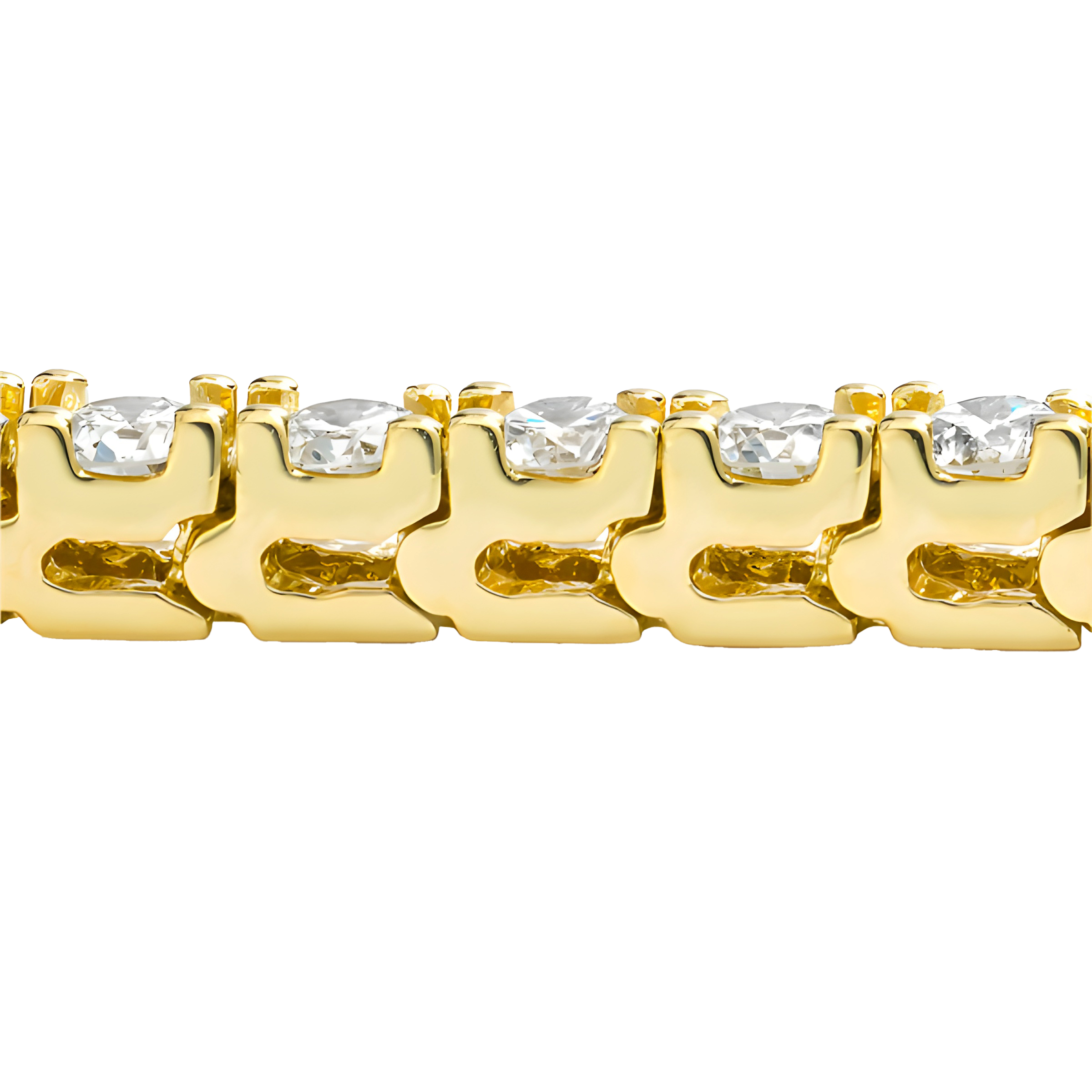 Nine Carat Round Brilliant Lab Grown Diamond Tennis Bracelet in 14k Yellow Gold