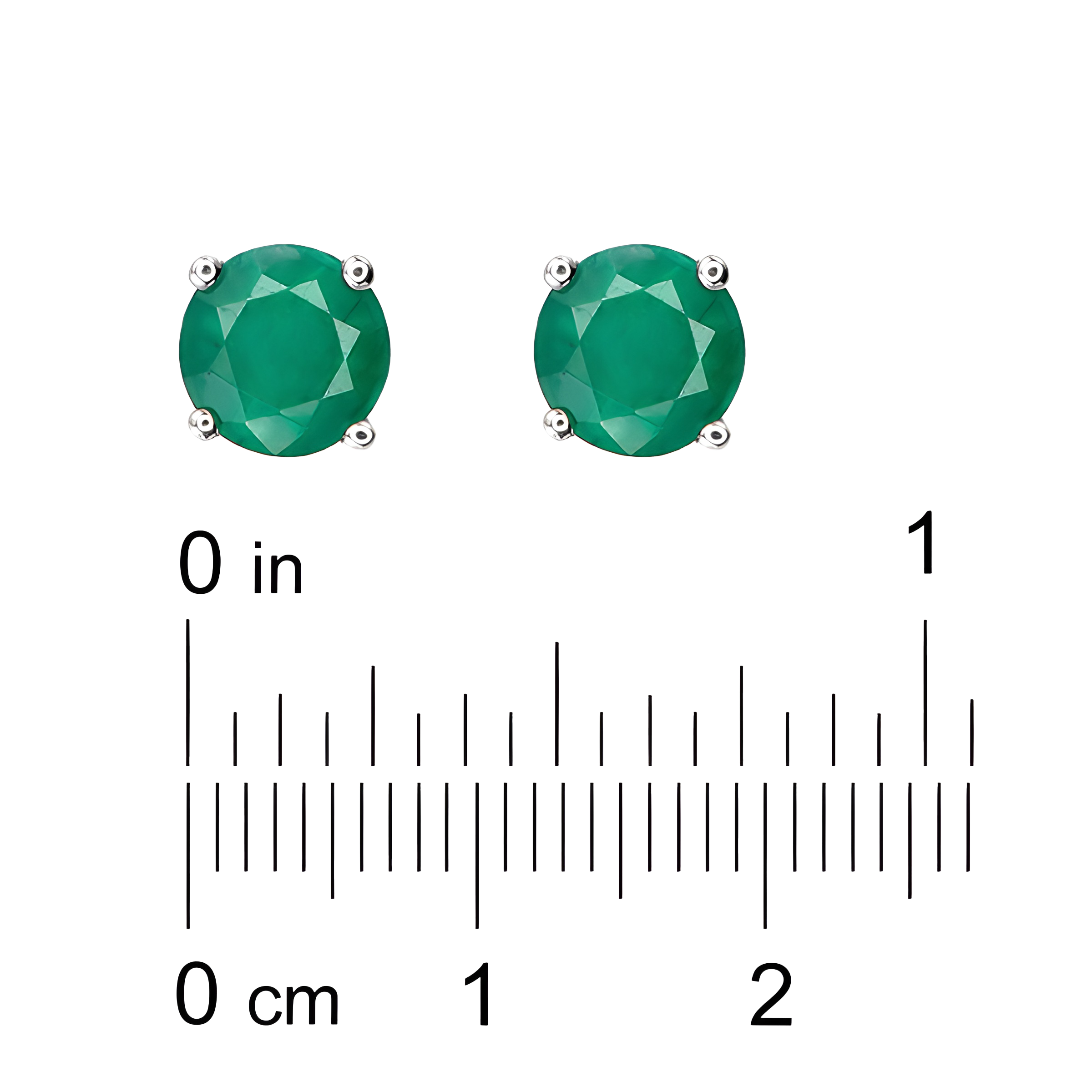 Emerald Stud Earrings in 18k White Gold