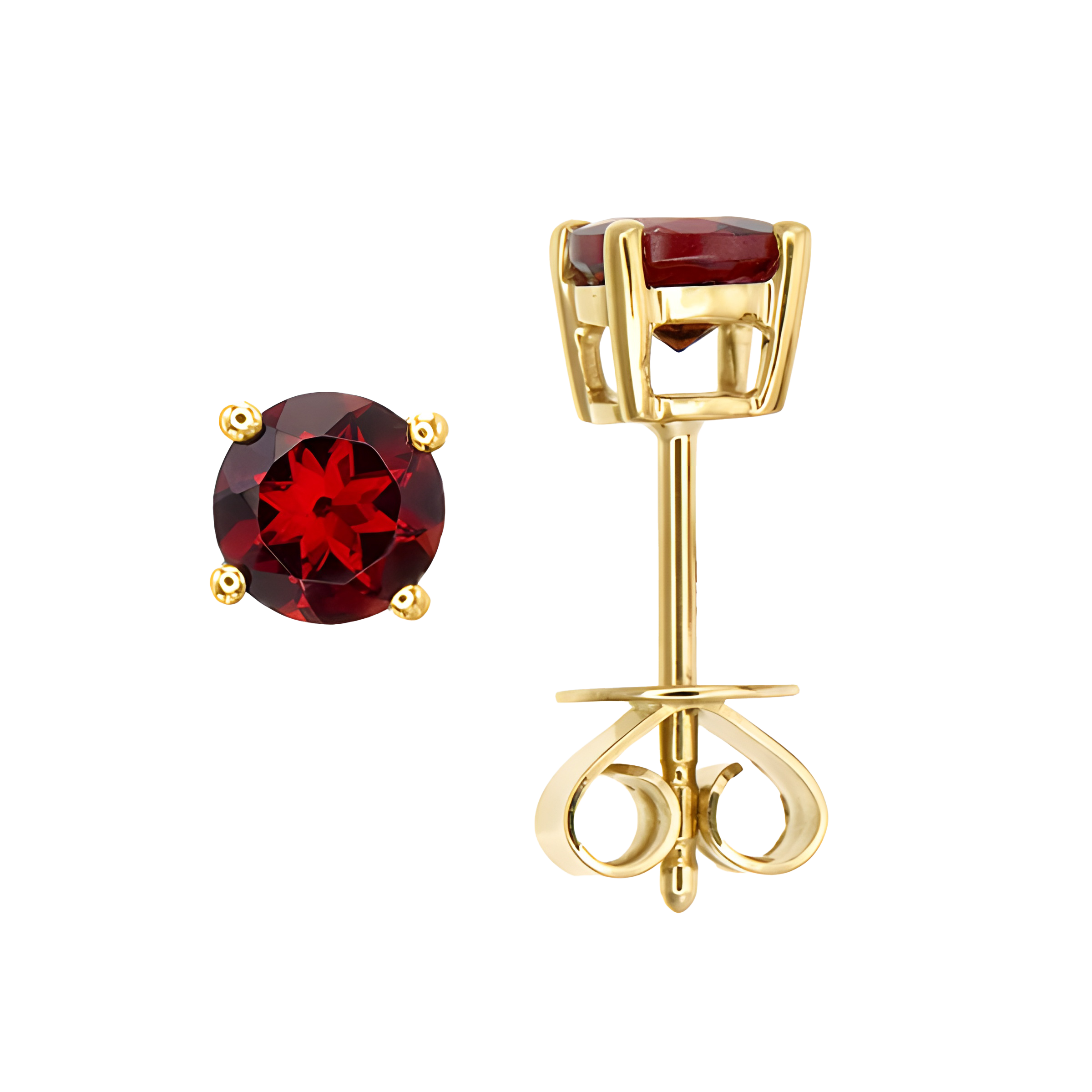 Garnet Stud Earrings in 18k Yellow Gold