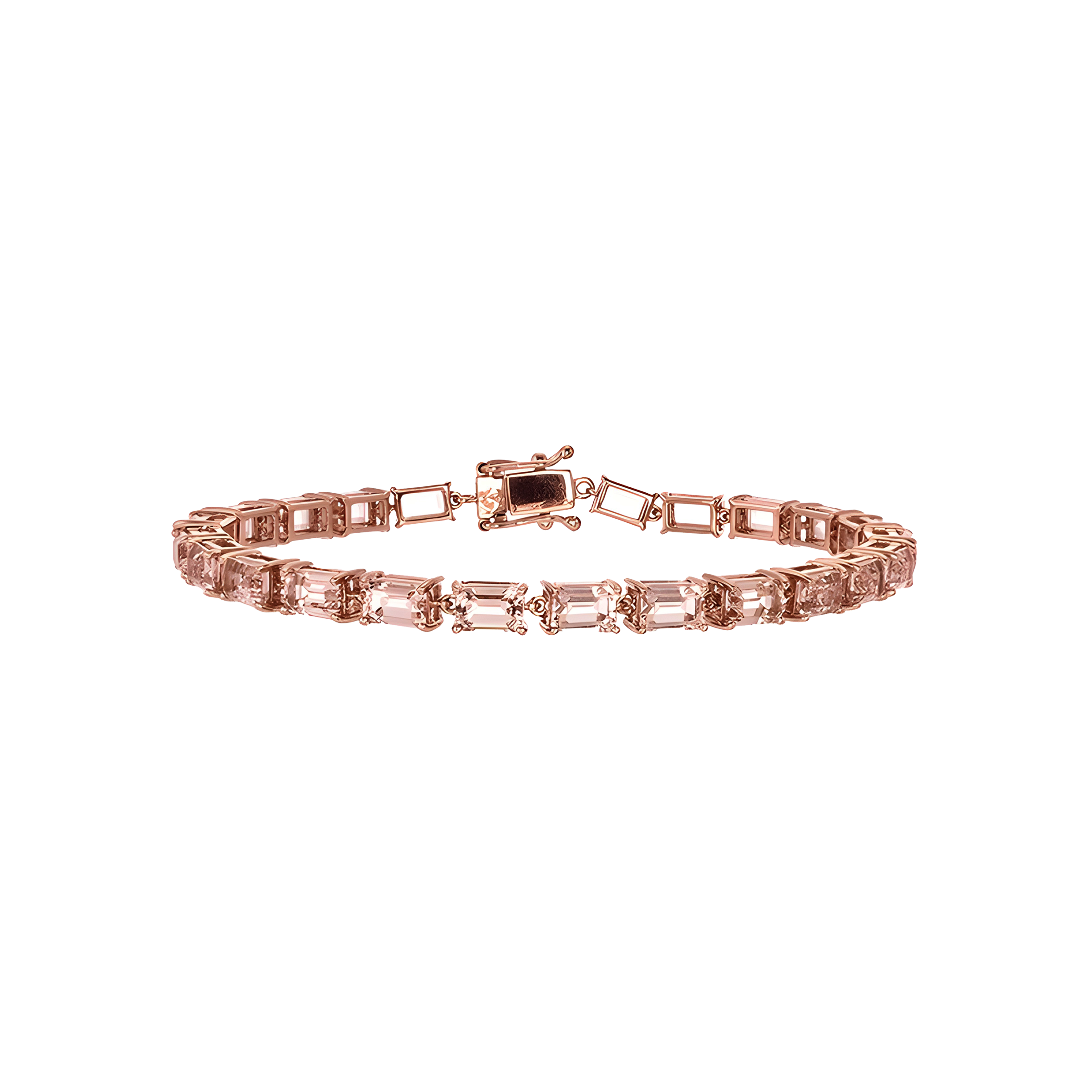 Octagon Morganite Bracelet in 18k Rose Gold for Women