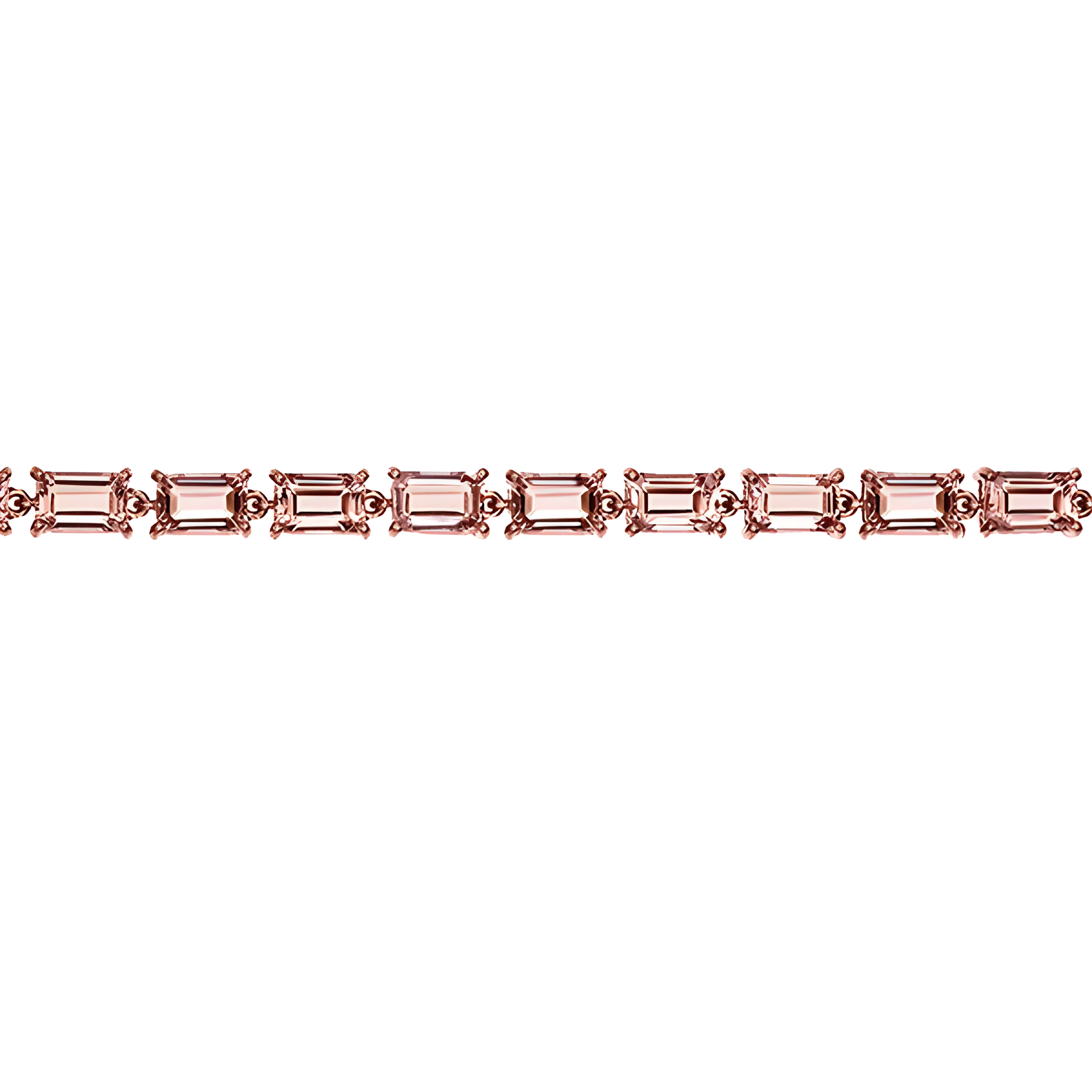 Octagon Morganite Bracelet in 18k Rose Gold for Women