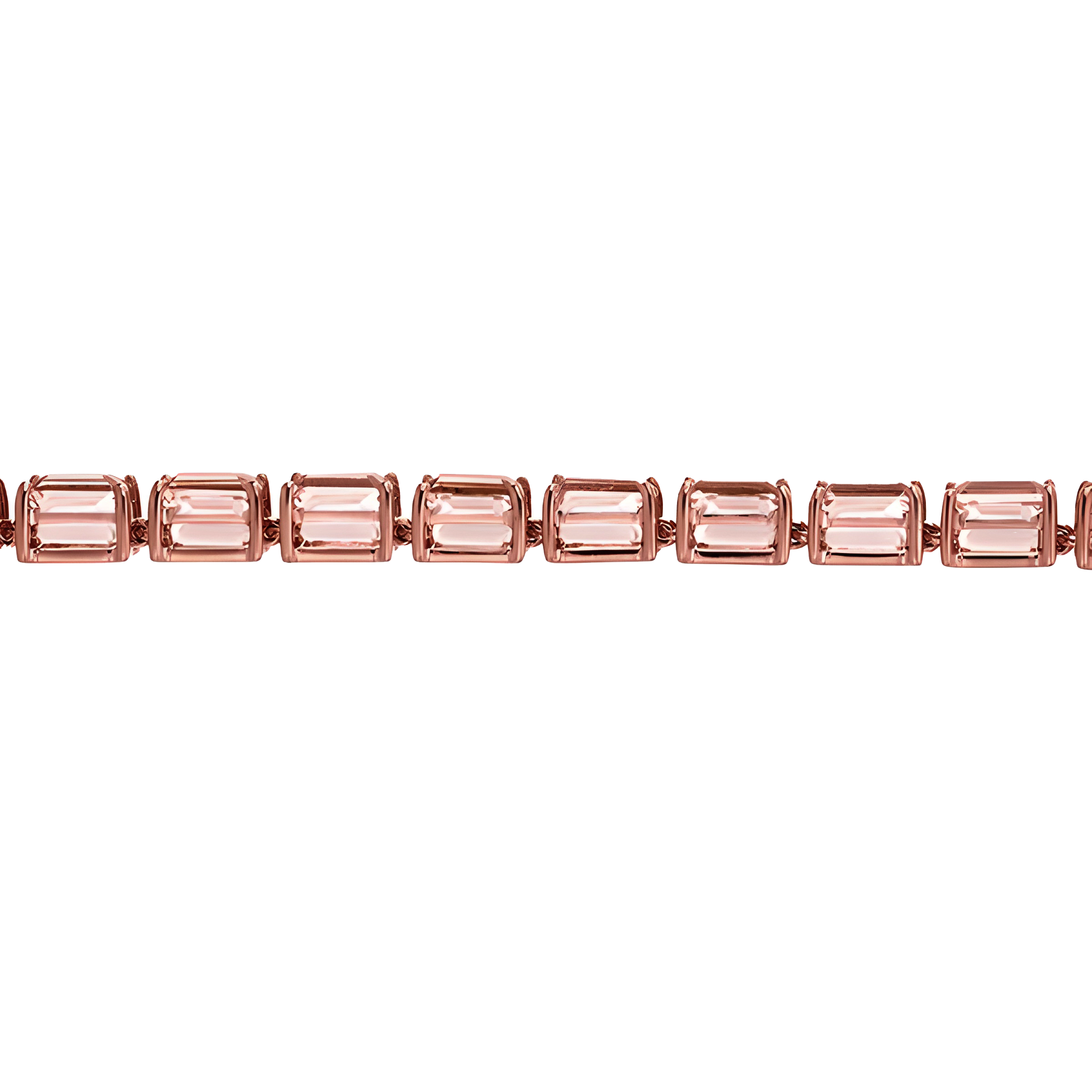 Octagon Morganite Bracelet in 18k Rose Gold for Women