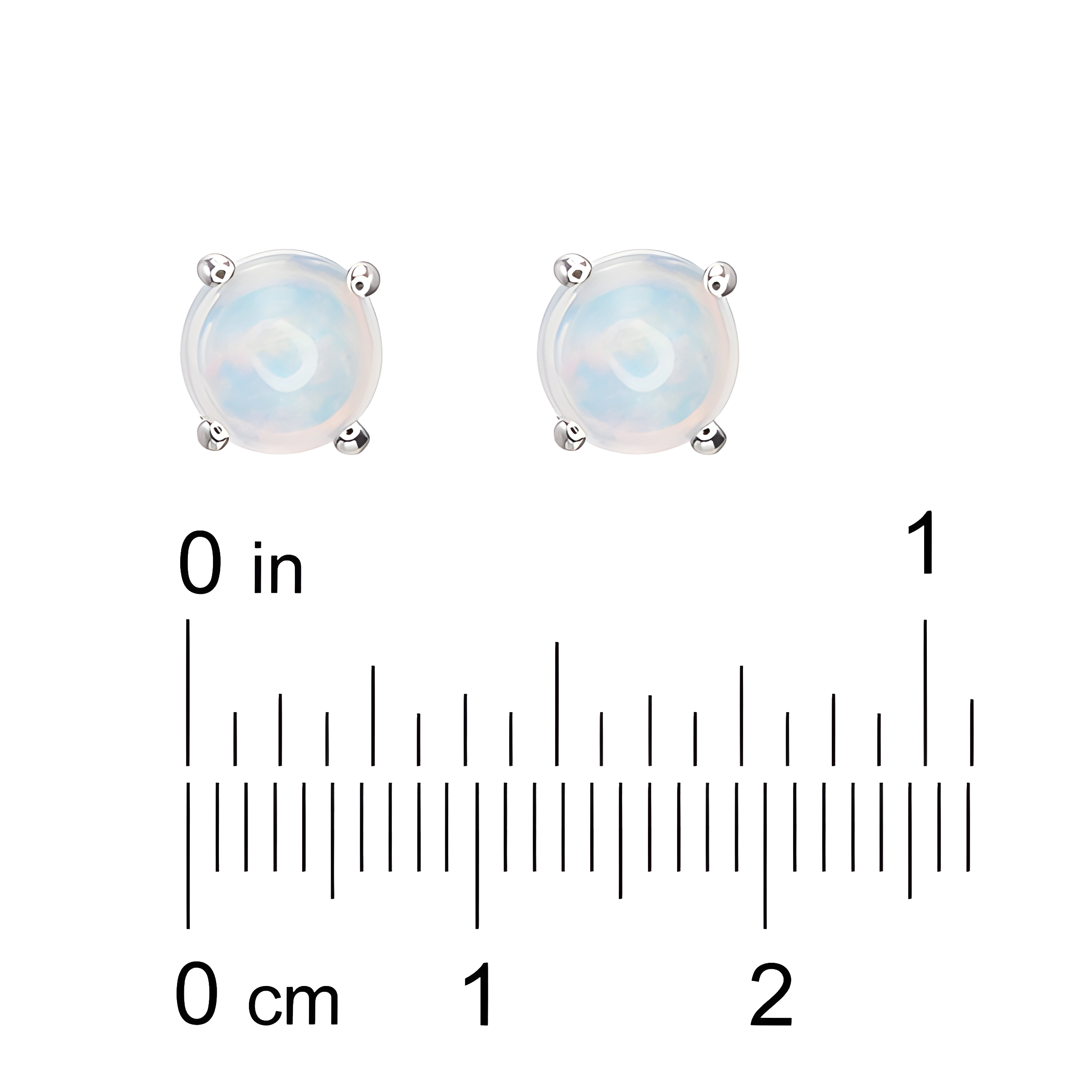 Opal Stud Earrings in 18k White Gold