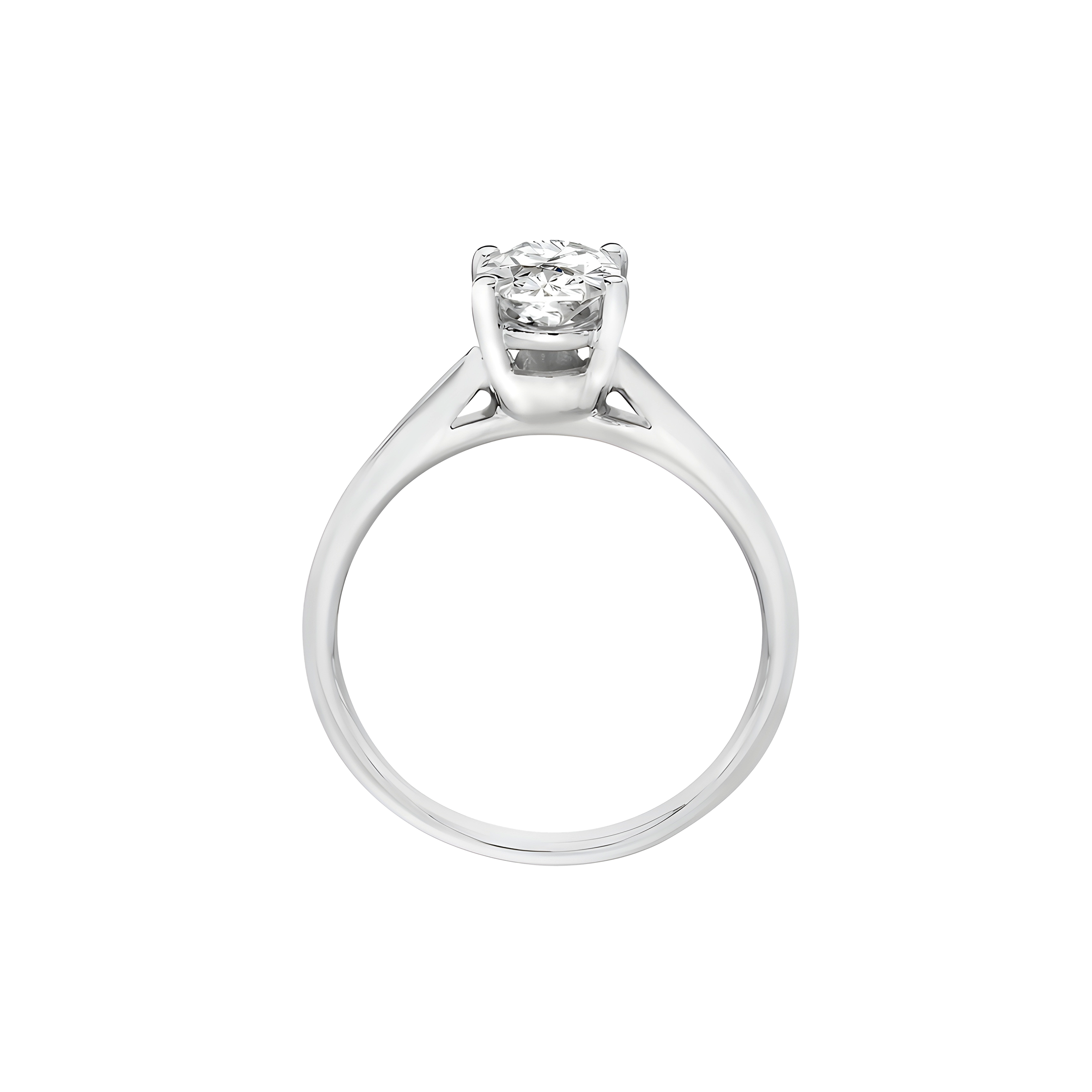 Oval Shaped Solitaire Diamond Engagement Ring in Platinum