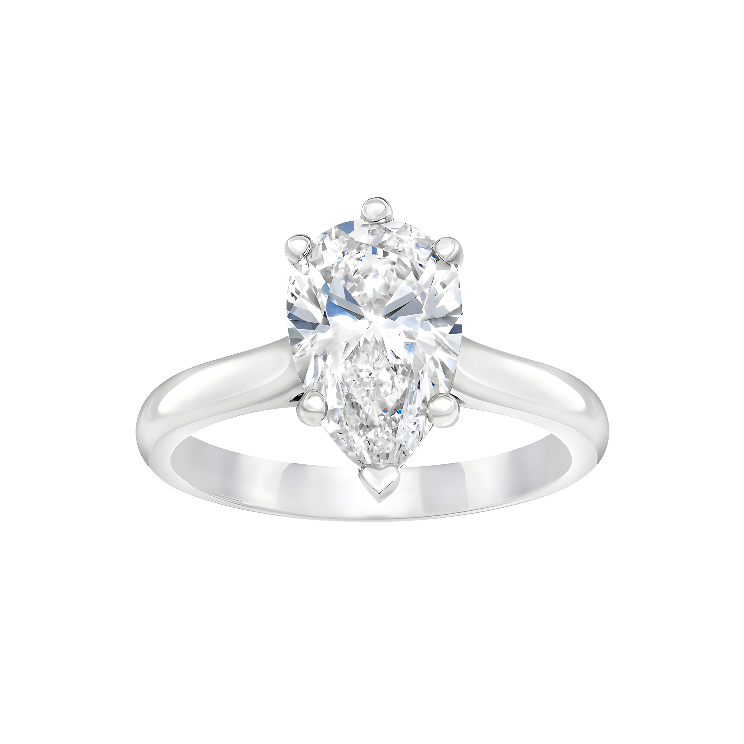 Lab grown diamond solitaire ring in 14k white gold
