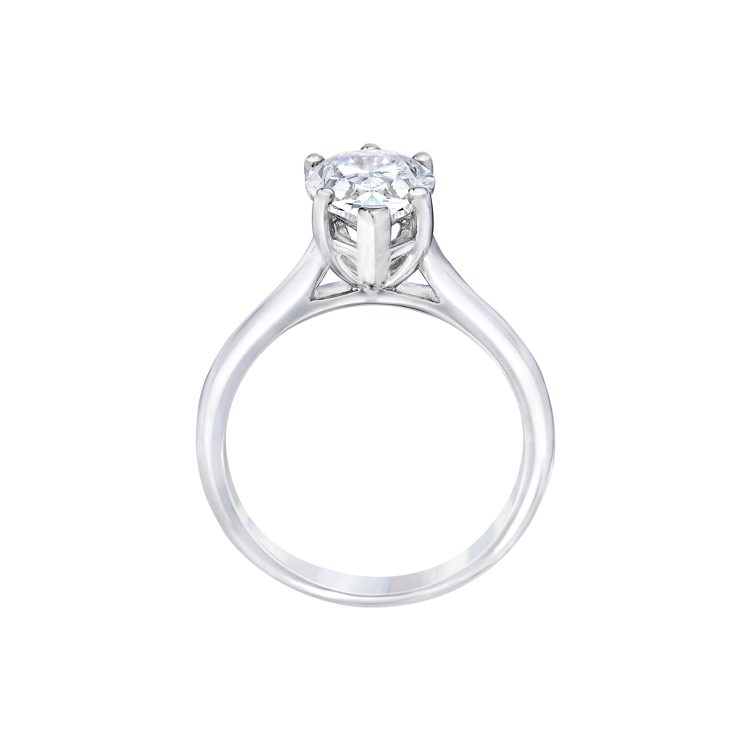 Pear Shaped Solitaire Lab Grown Diamond Engagement Ring in 14k White Gold