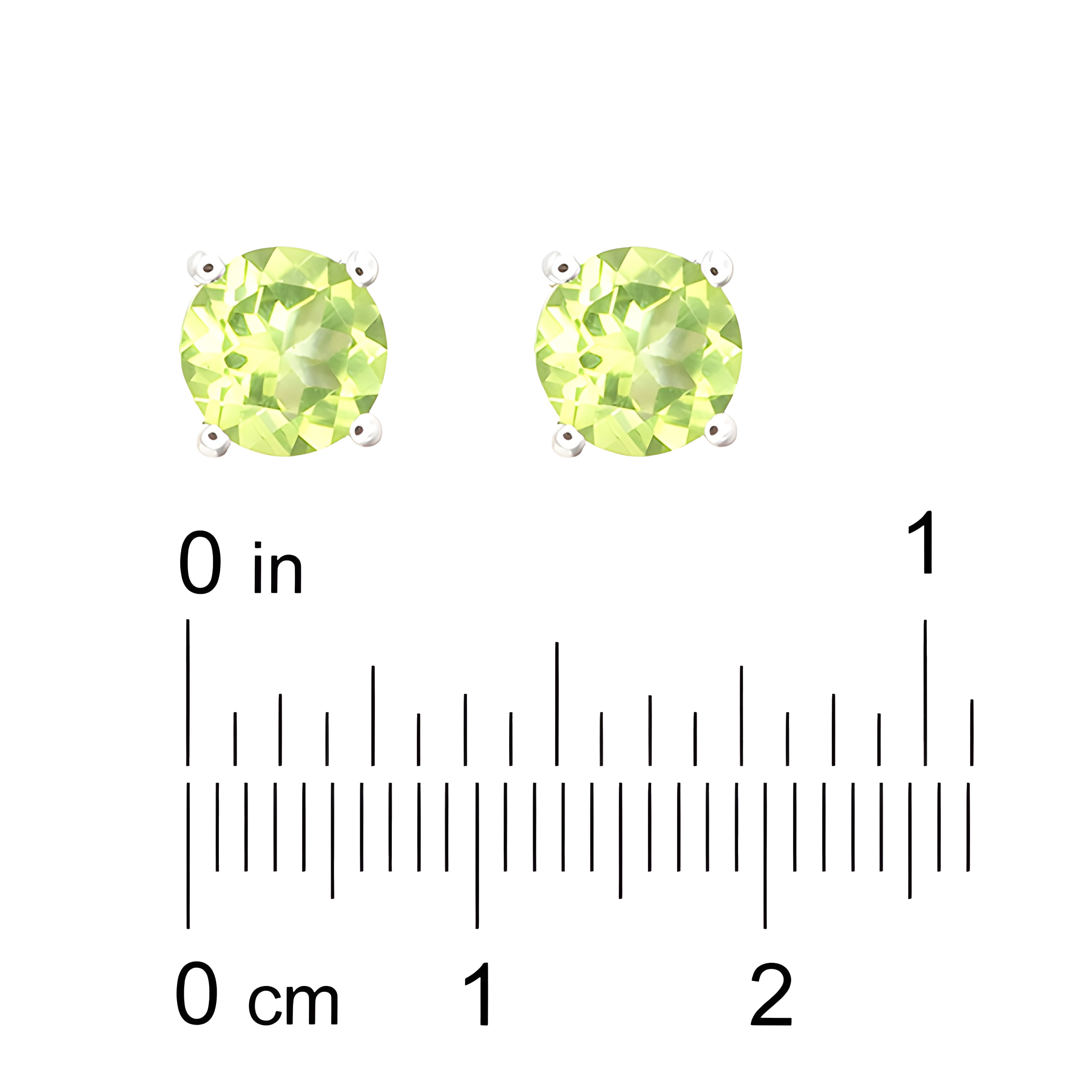 Peridot Stud Earrings in 18k White Gold
