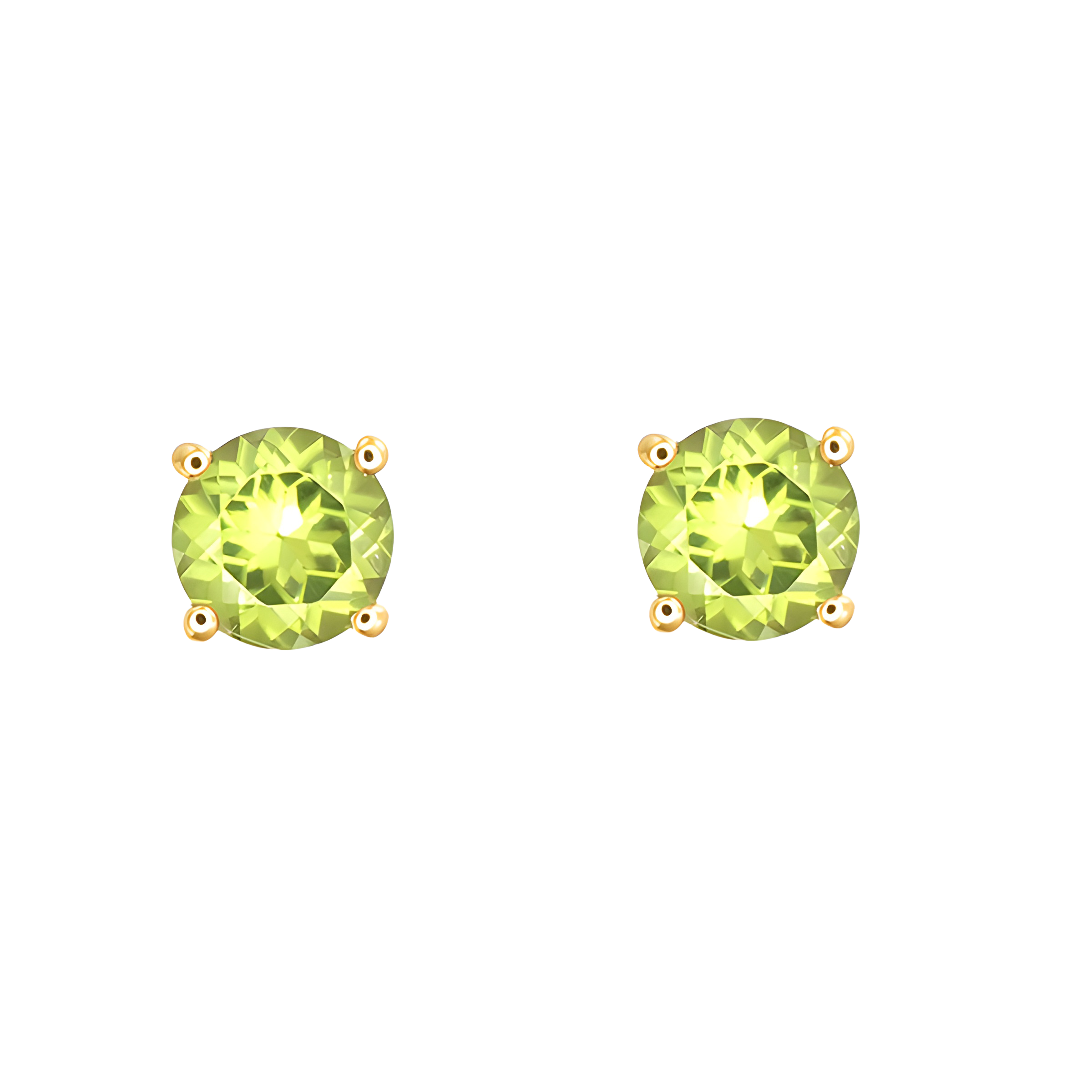 Peridot Stud Earrings in 18k Yellow Gold