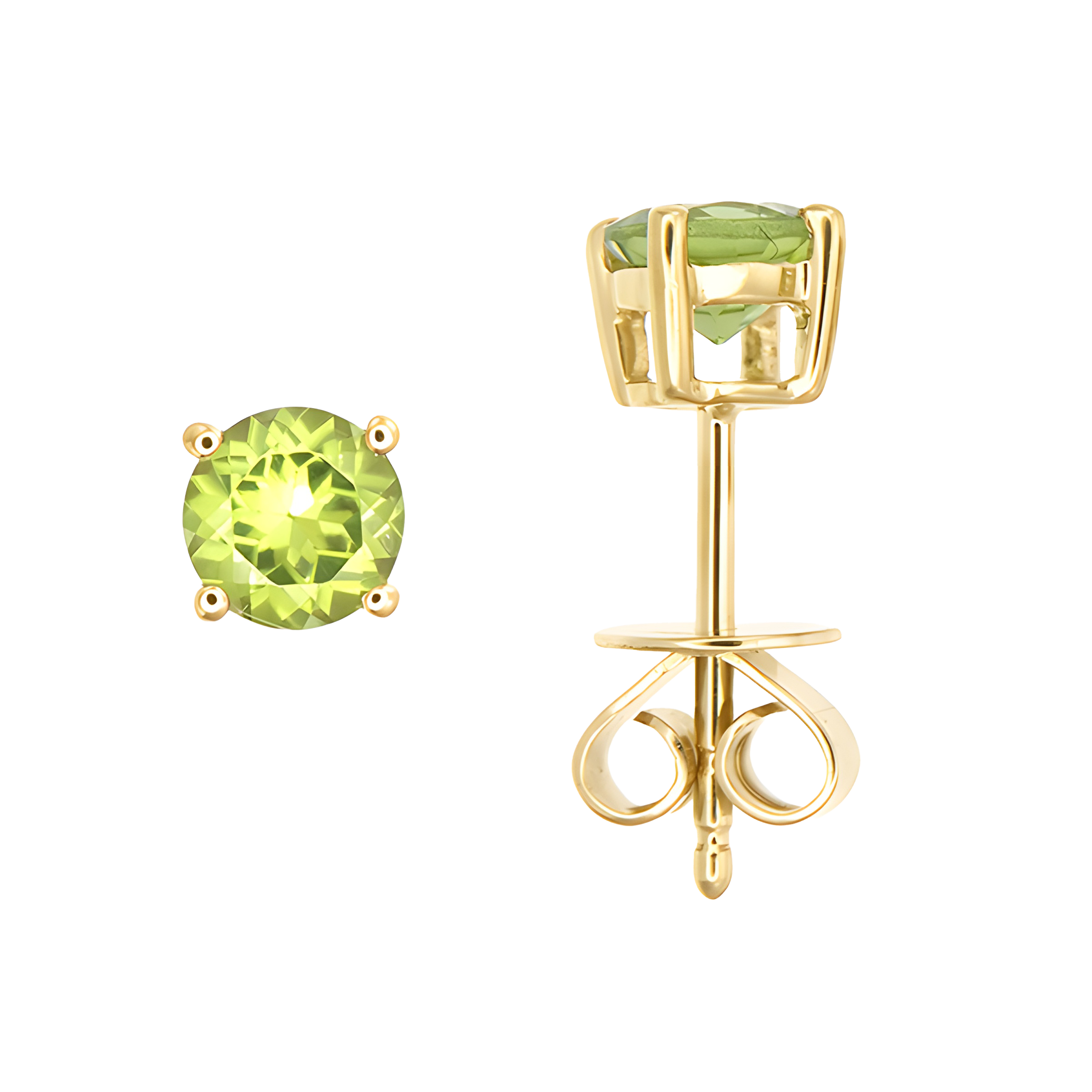 Peridot Stud Earrings in 18k Yellow Gold