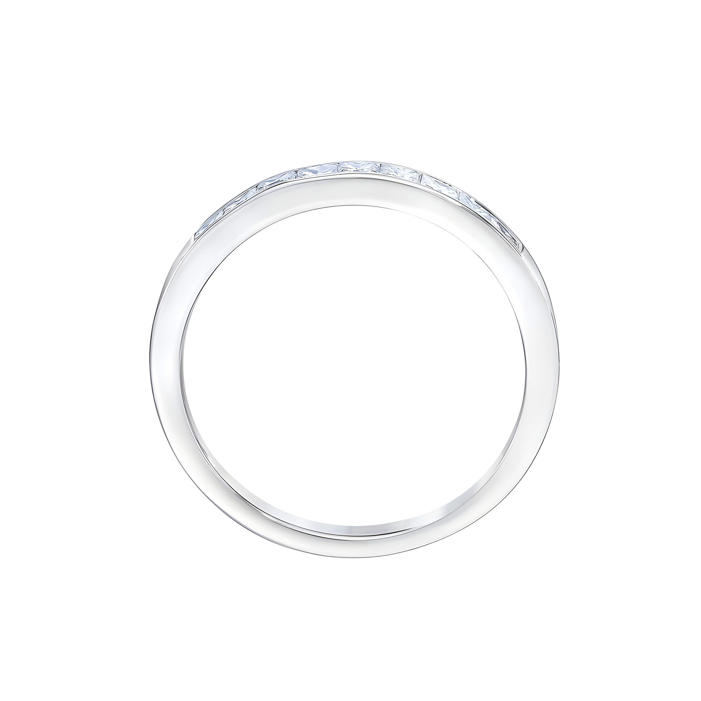 Princess Cut Diamond Channel Set Wedding Band in 18k White Gold