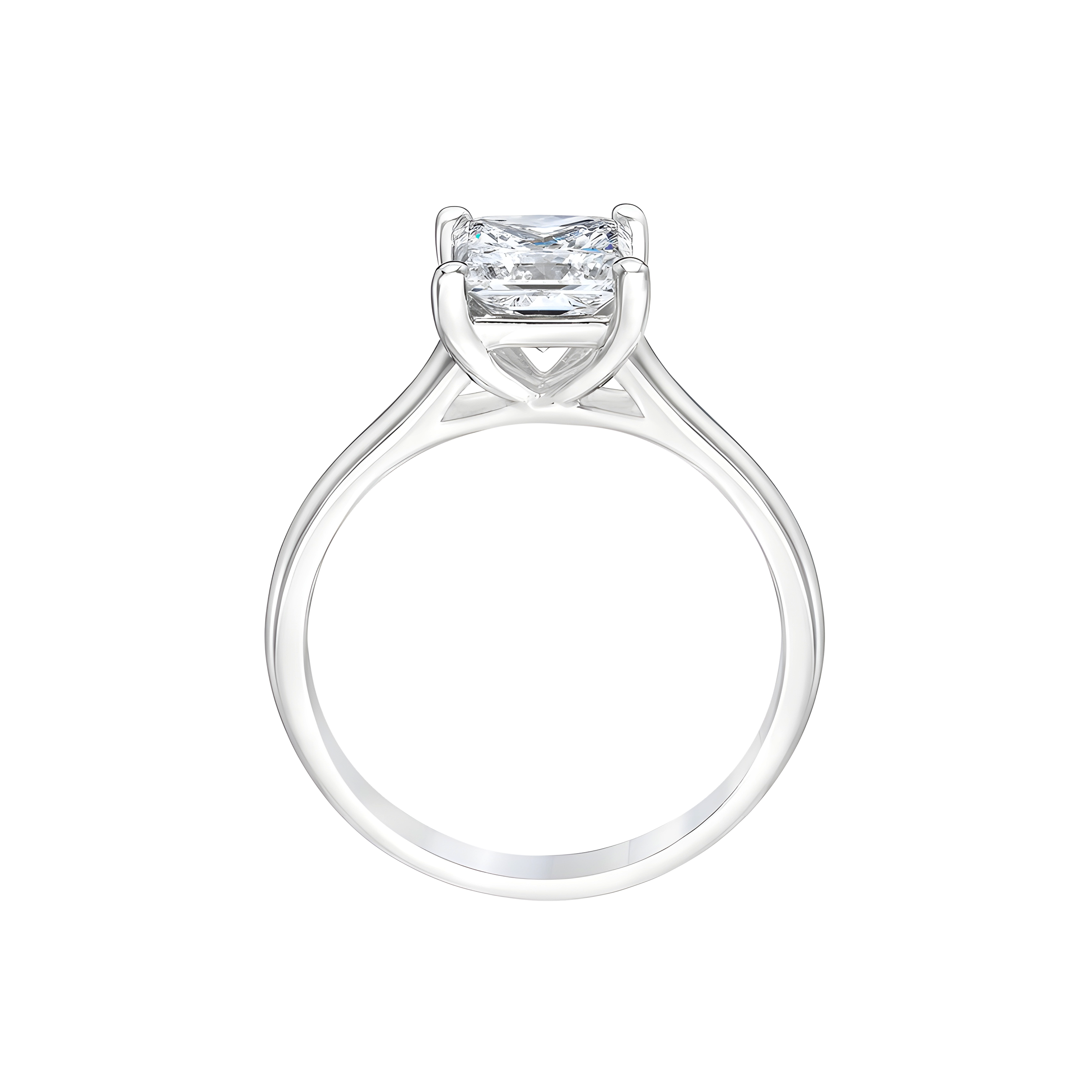 Princess Cut Solitaire Diamond Engagement Ring in 18K White Gold