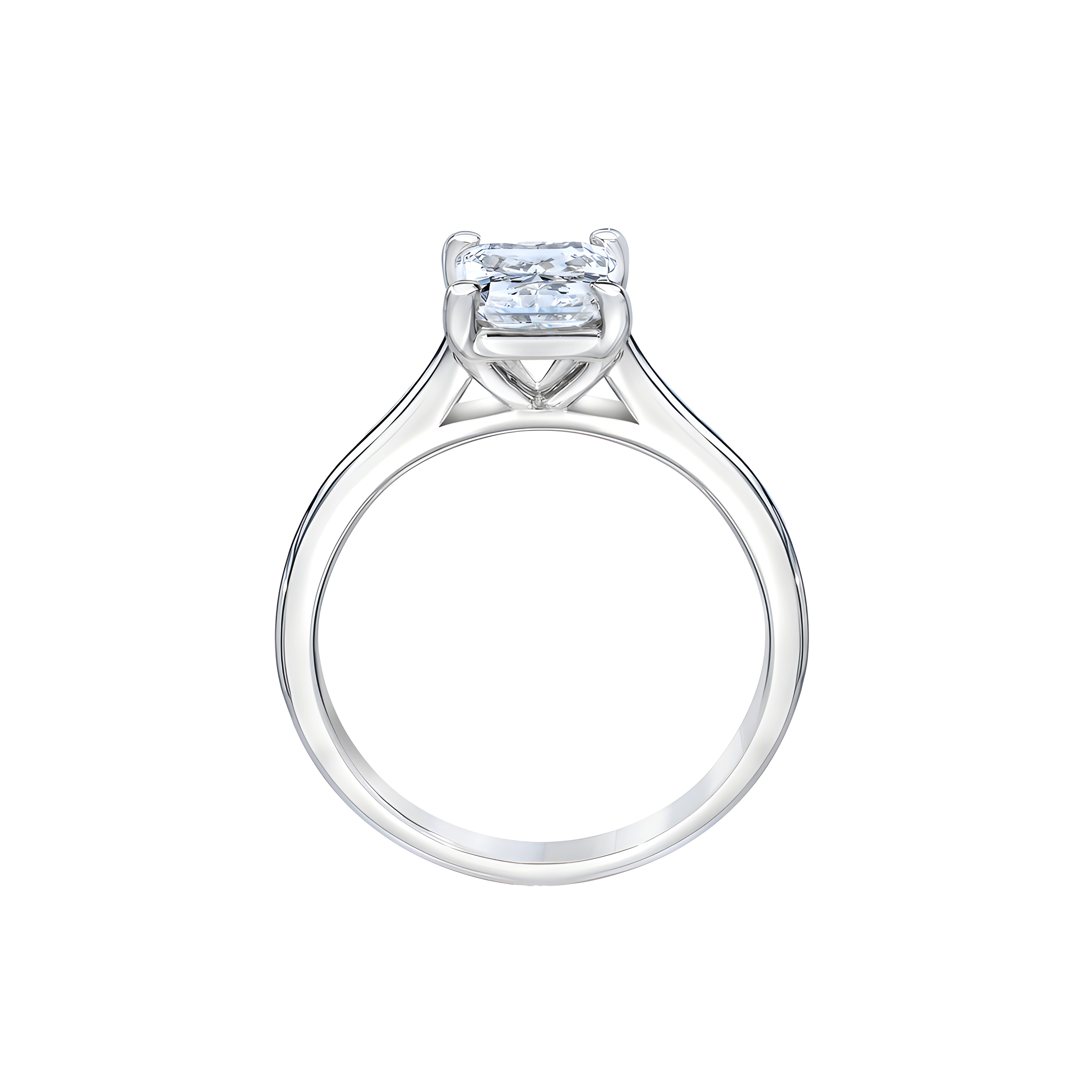 Radiant Cut Solitaire Lab Grown Diamond Engagement Ring in 14k White Gold