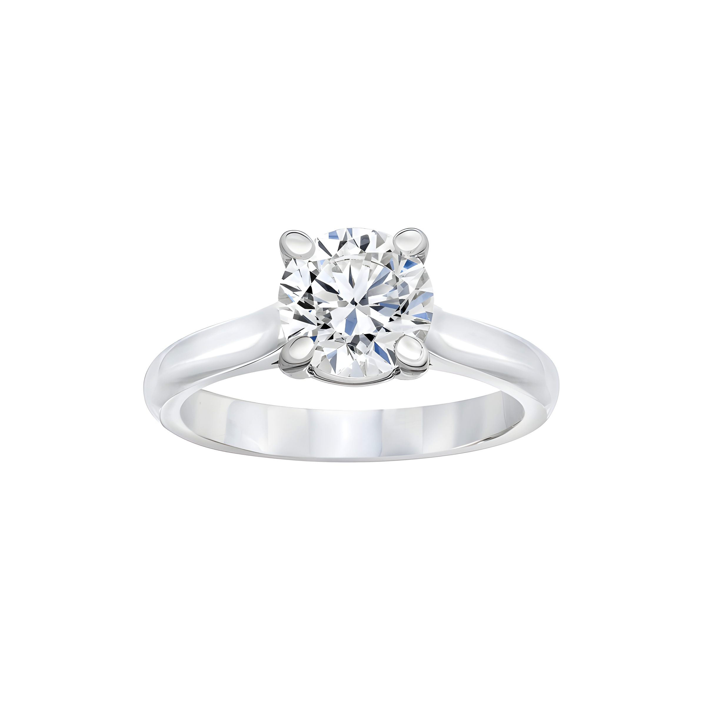 Round Brilliant Solitaire Lab Grown Diamond Engagement Ring in 14k White Gold