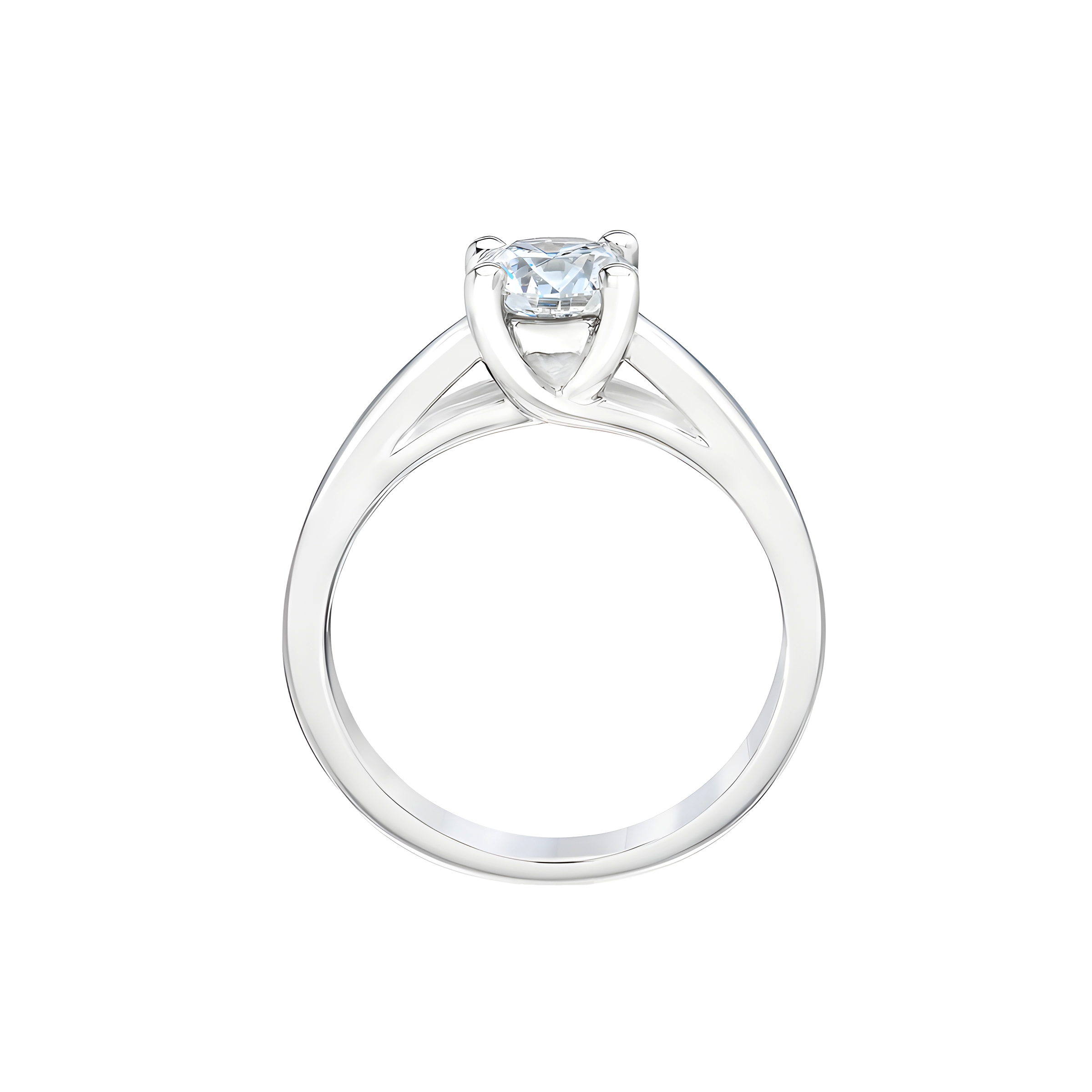 Round Brilliant Solitaire Lab Grown Diamond Engagement Ring in 14k White Gold