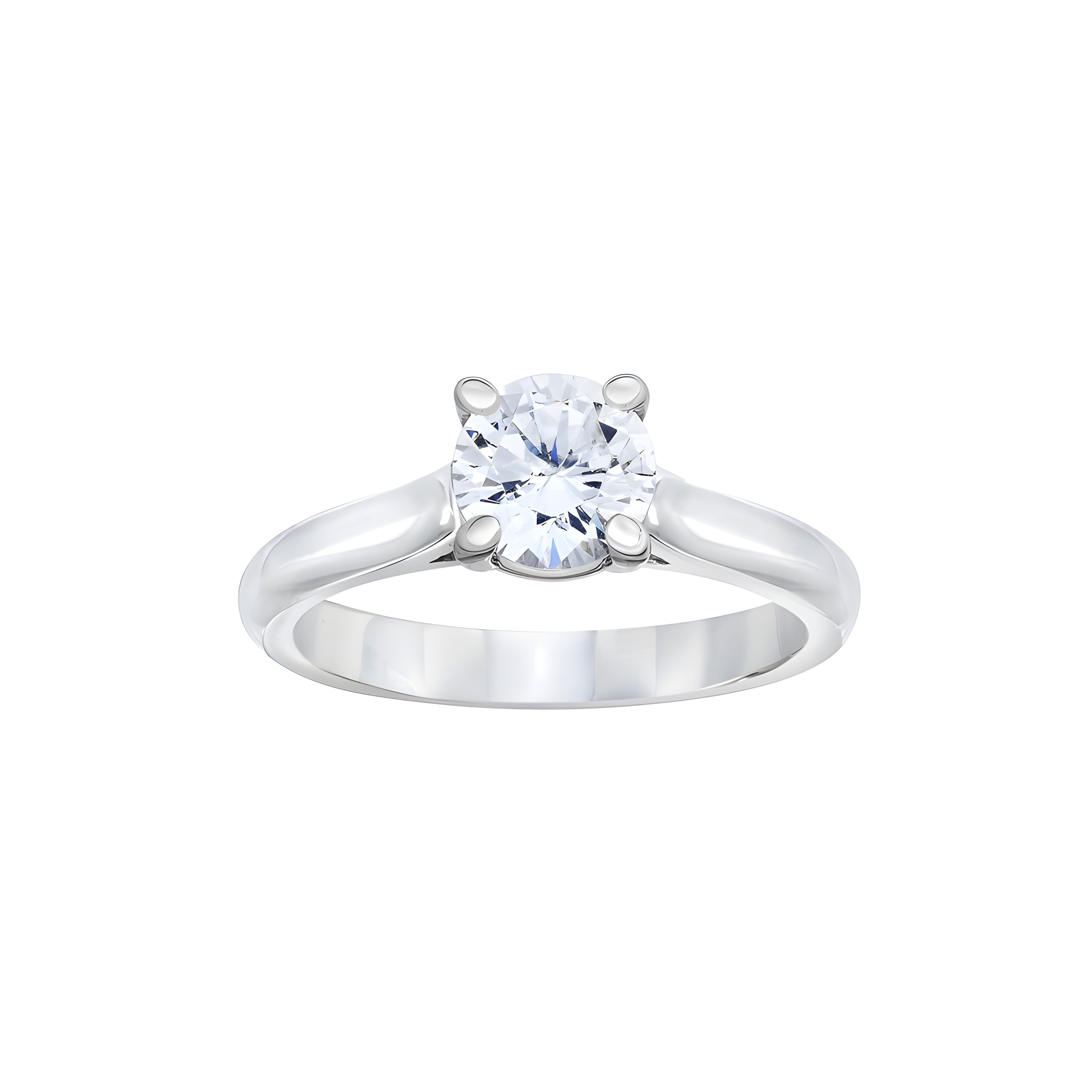 Round Brilliant Solitaire Diamond Engagement Ring in Platinum