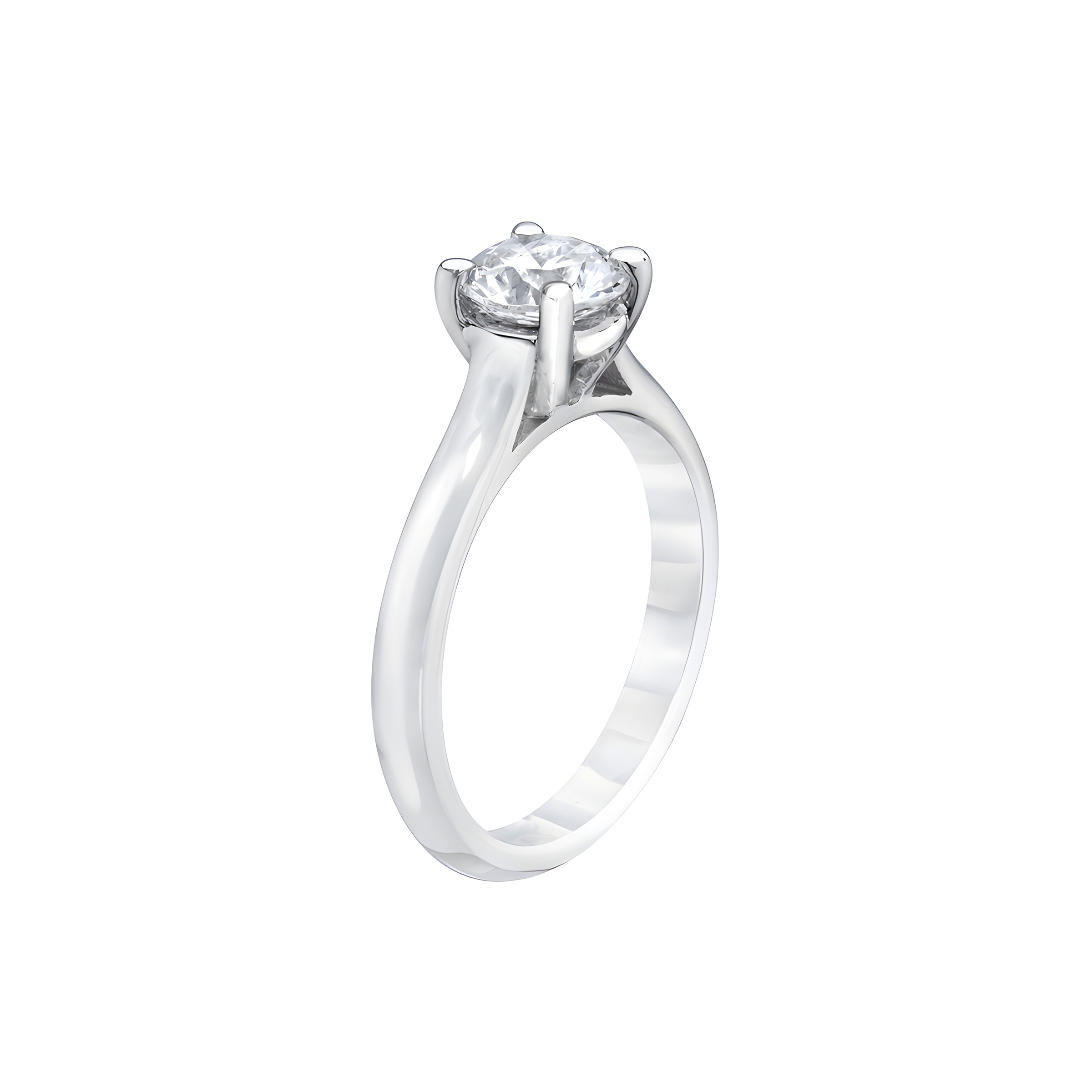 Round Brilliant Solitaire Diamond Engagement Ring in Platinum