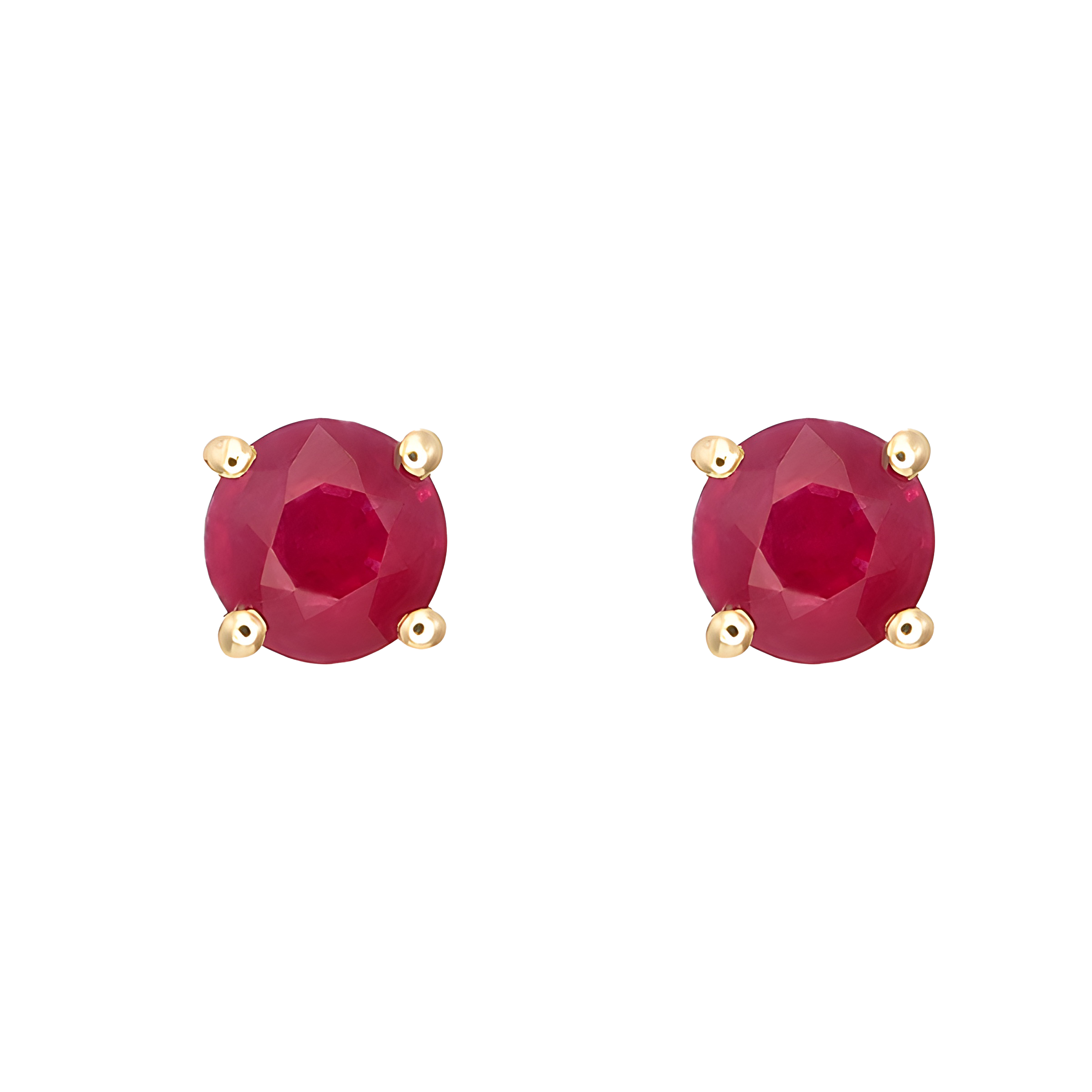 Ruby Stud Earrings in 18k Yellow Gold