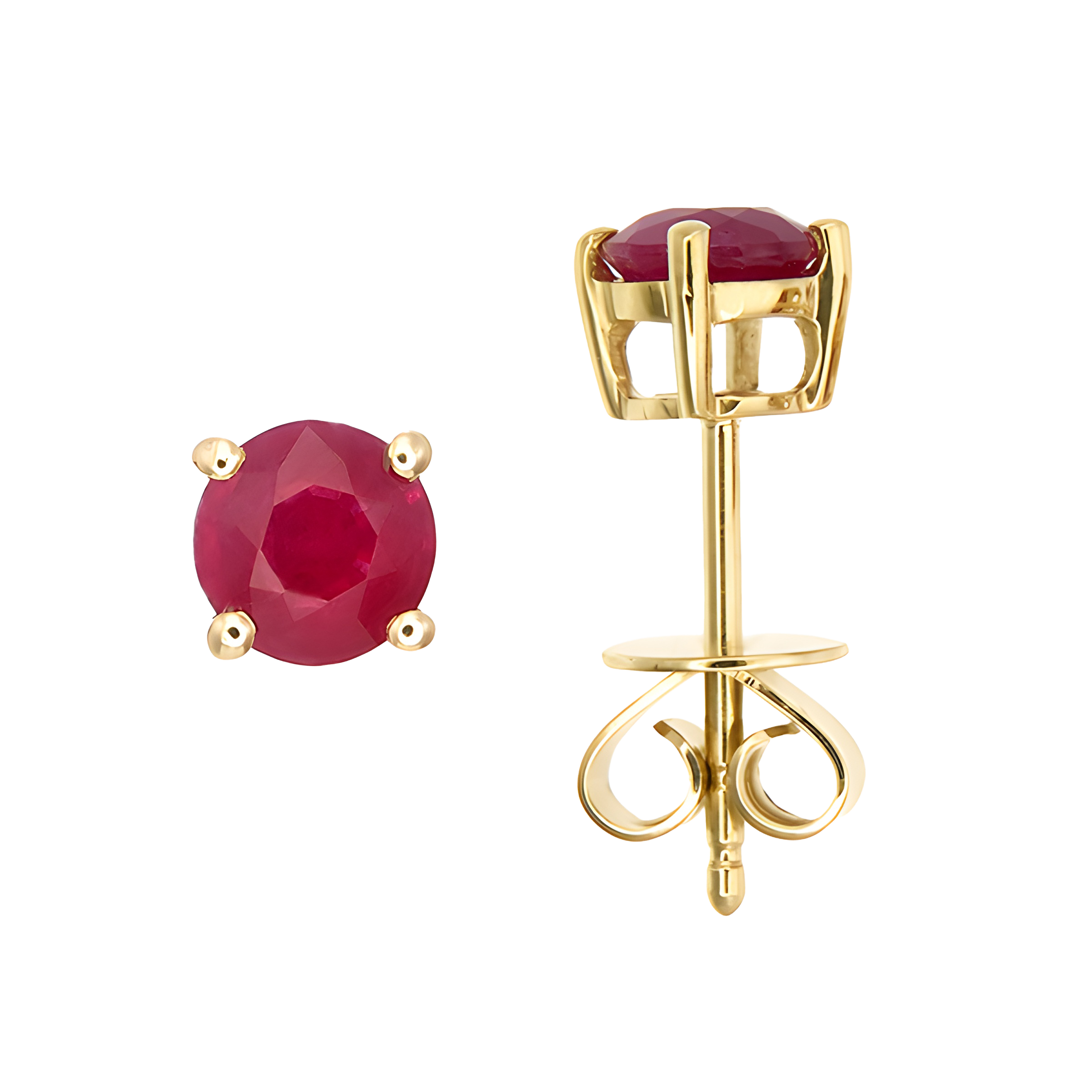 Ruby Stud Earrings in 18k Yellow Gold