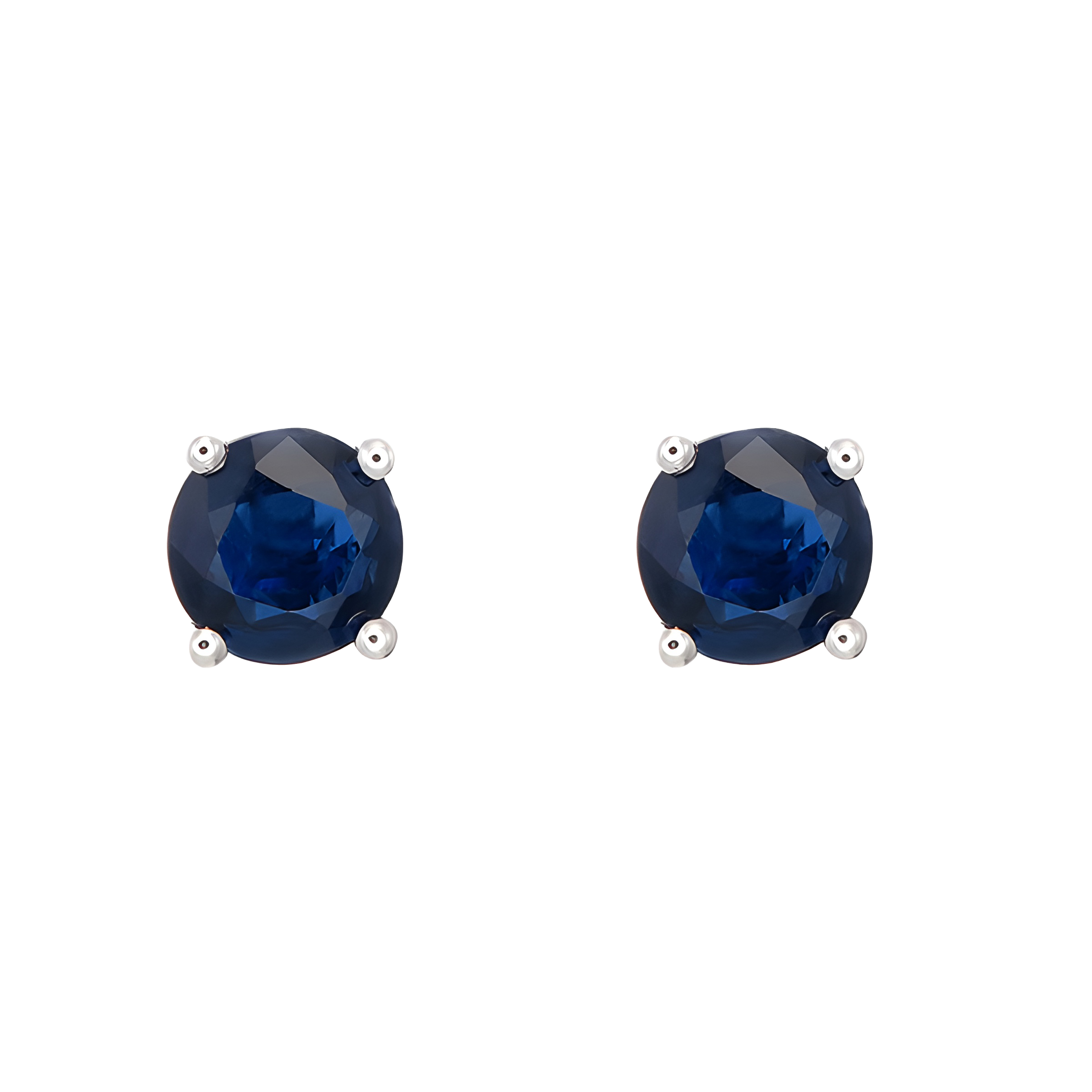 Sapphire Stud Earrings in 18k White Gold
