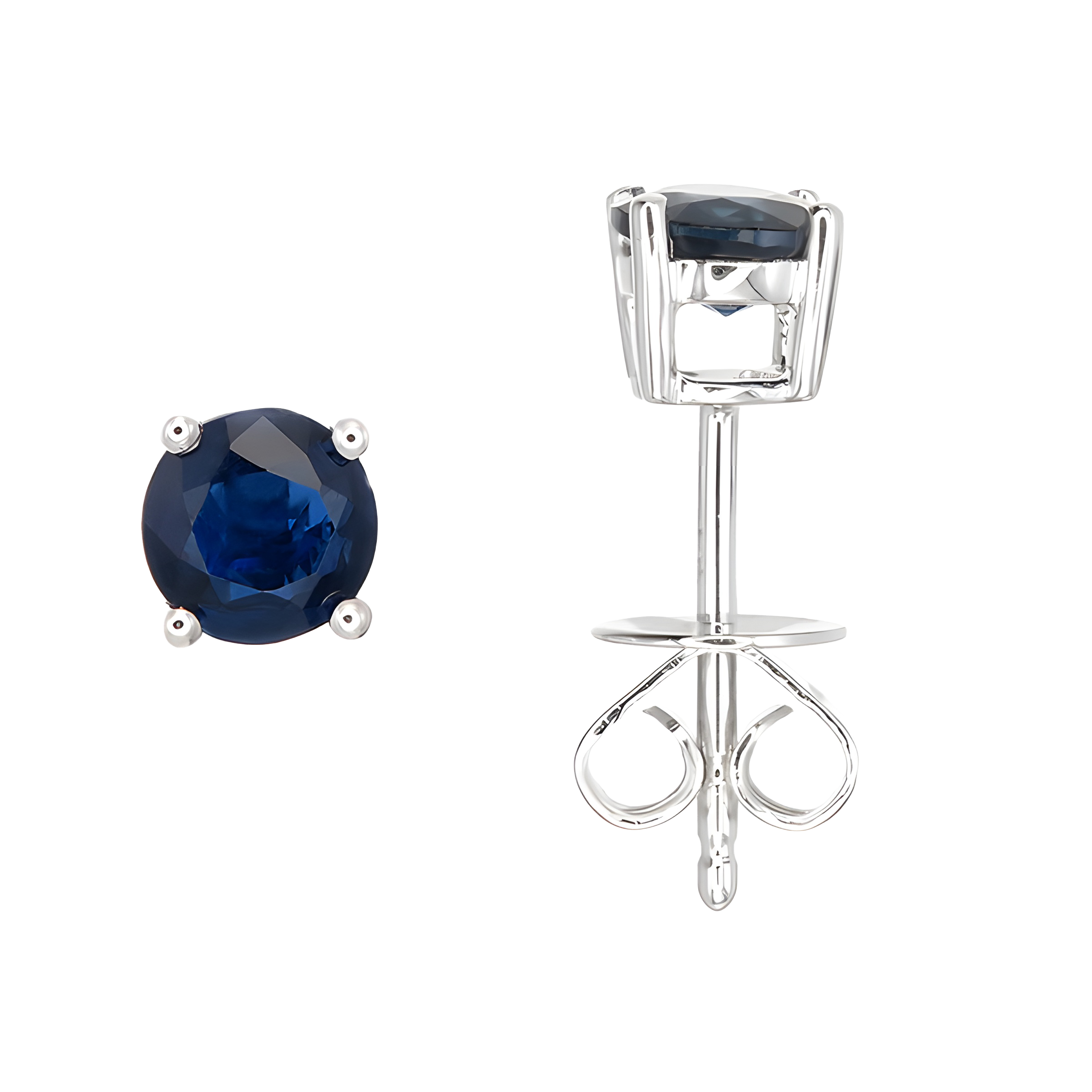 Sapphire Stud Earrings in 18k White Gold
