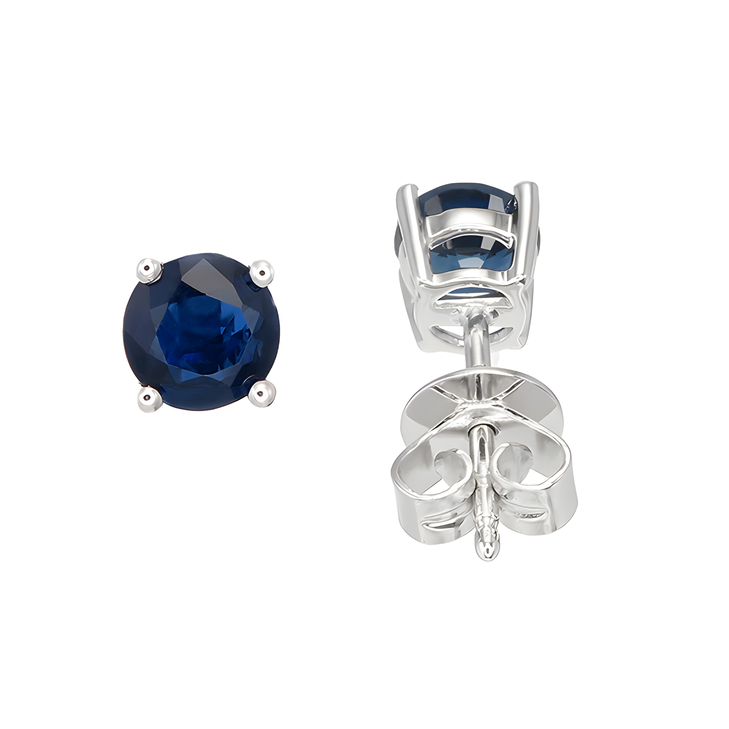 Sapphire Stud Earrings in 18k White Gold