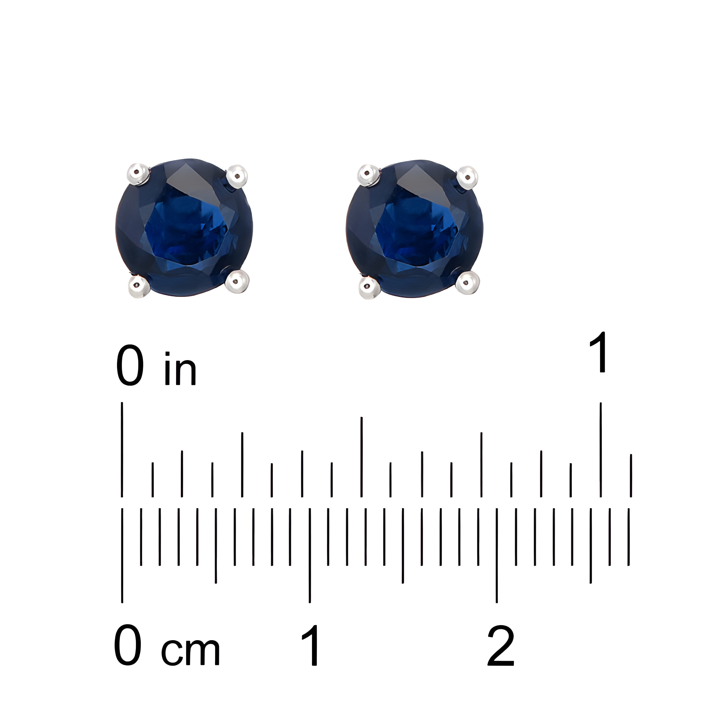 Sapphire Stud Earrings in 18k White Gold