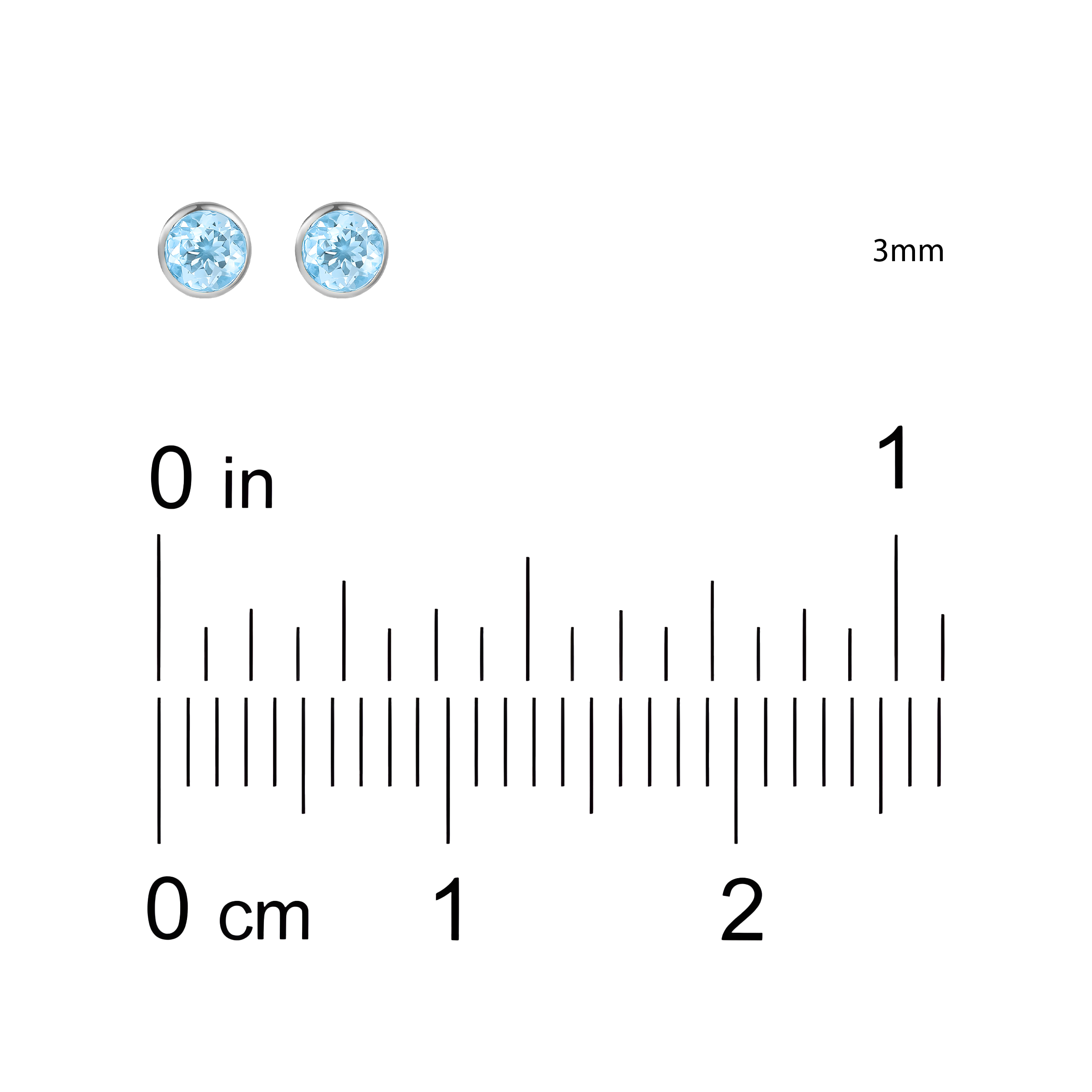 Aquamarine Solid Bezel Set Earrings in 18k White Gold