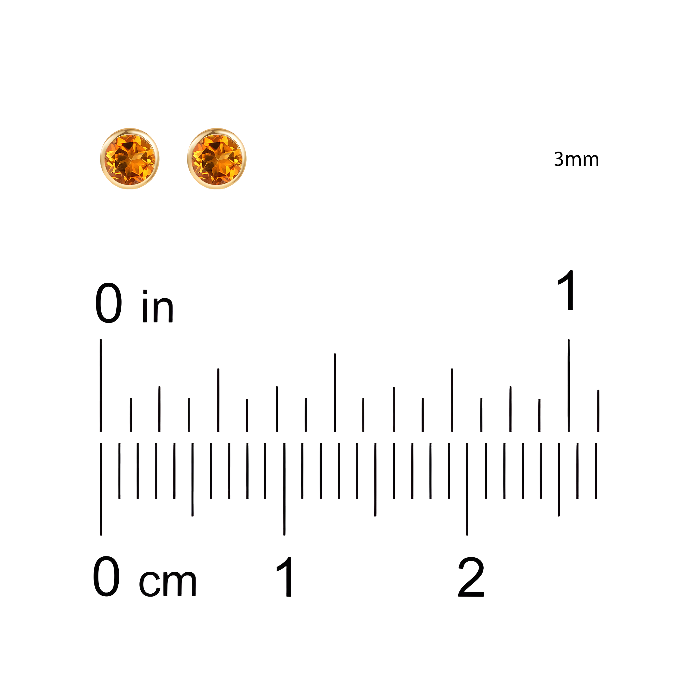 Citrine Solid Bezel Set Earrings in 18k White Gold