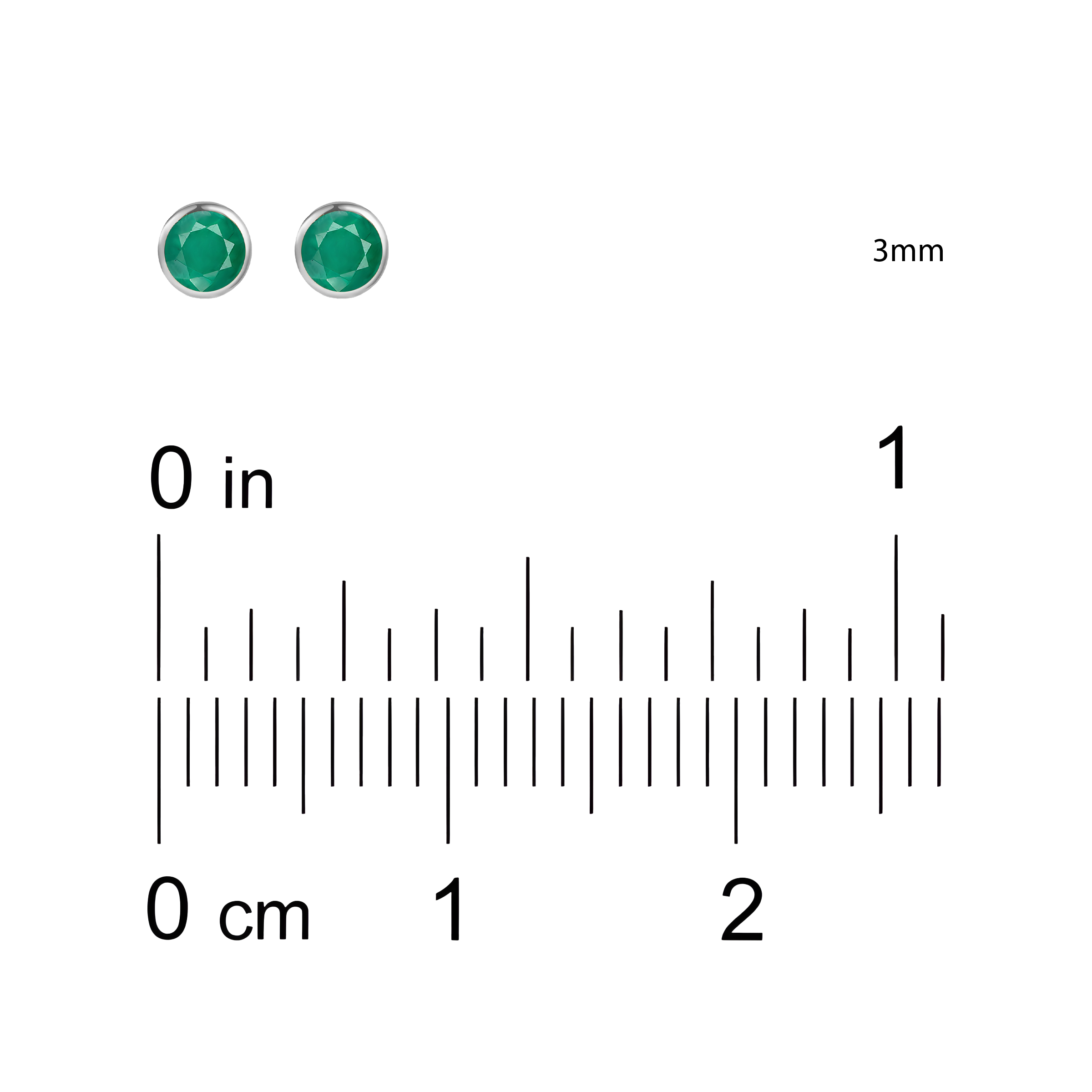 Emerald Solid Bezel Set Earrings in 18k White Gold