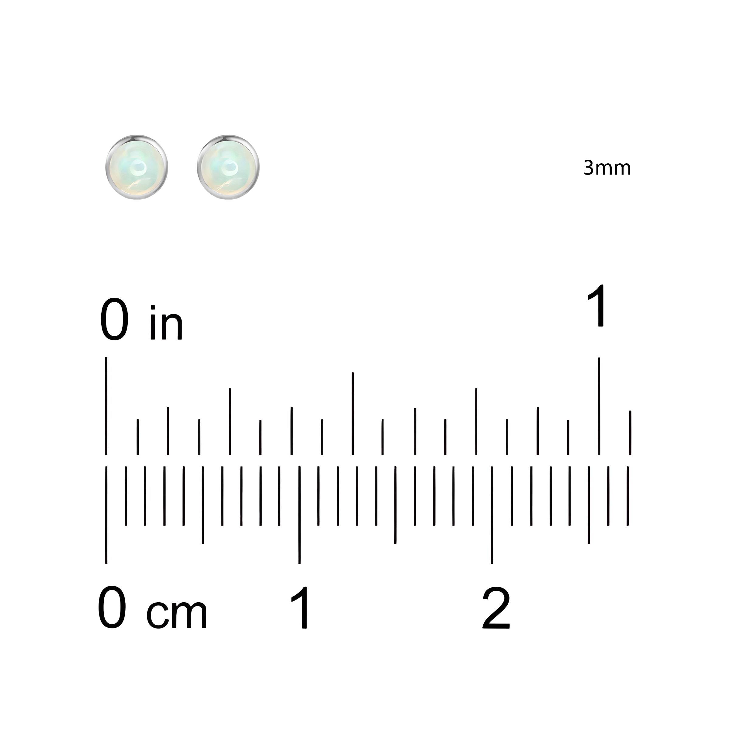 Opal Solid Bezel Set Earrings in 18k White Gold