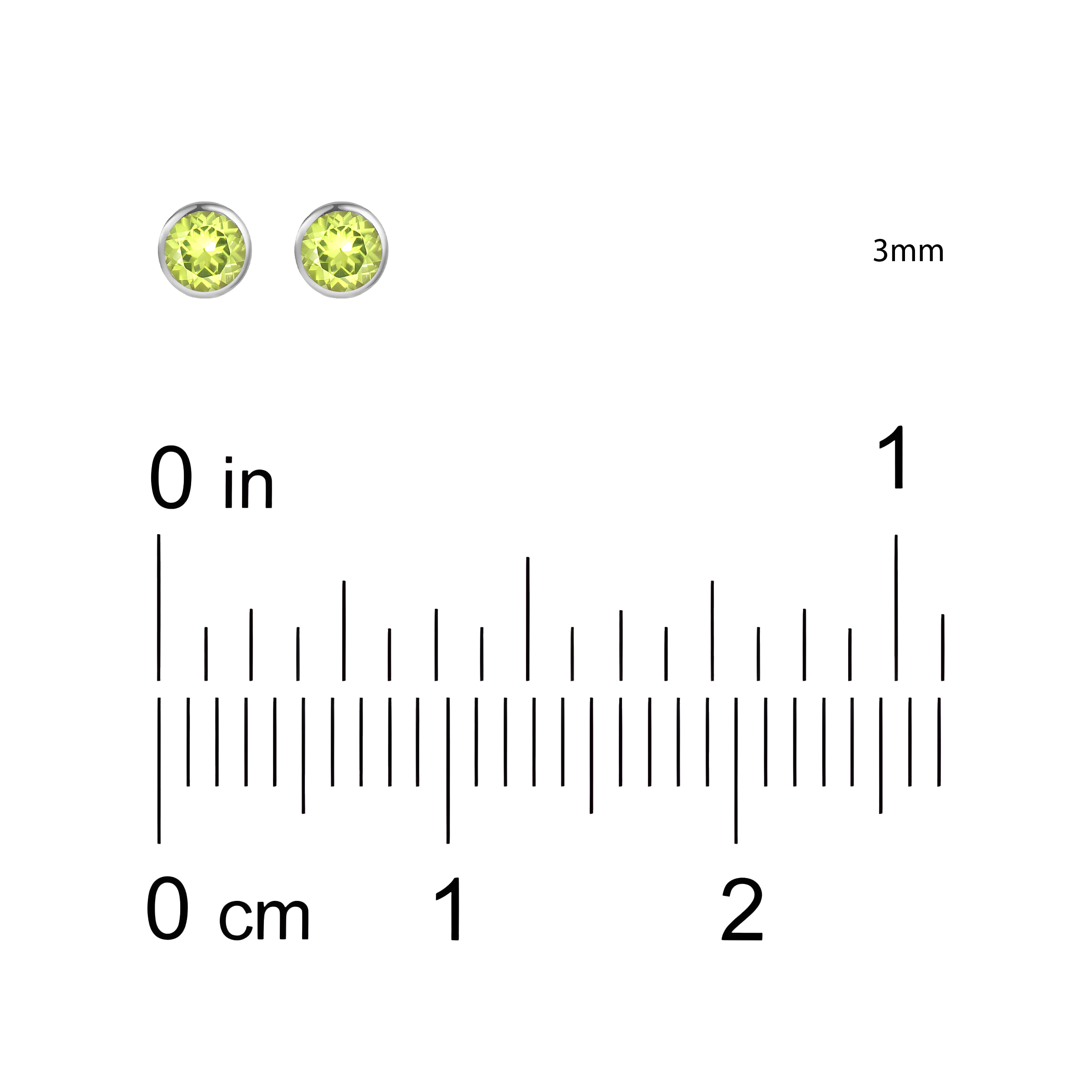 Peridot Solid Bezel Set Earrings in 18k White Gold