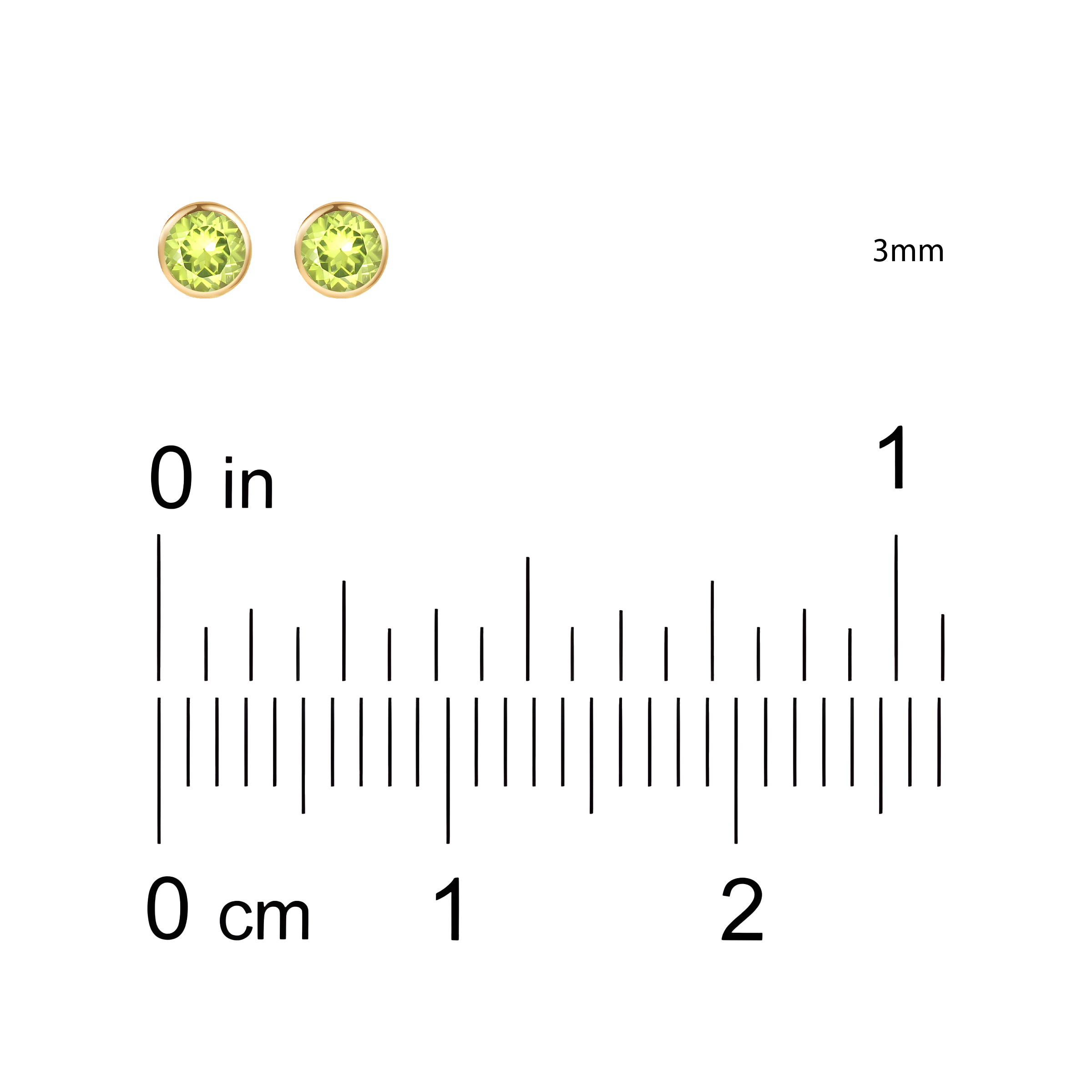 Peridot Solid Bezel Set Earrings in 18k Yellow Gold