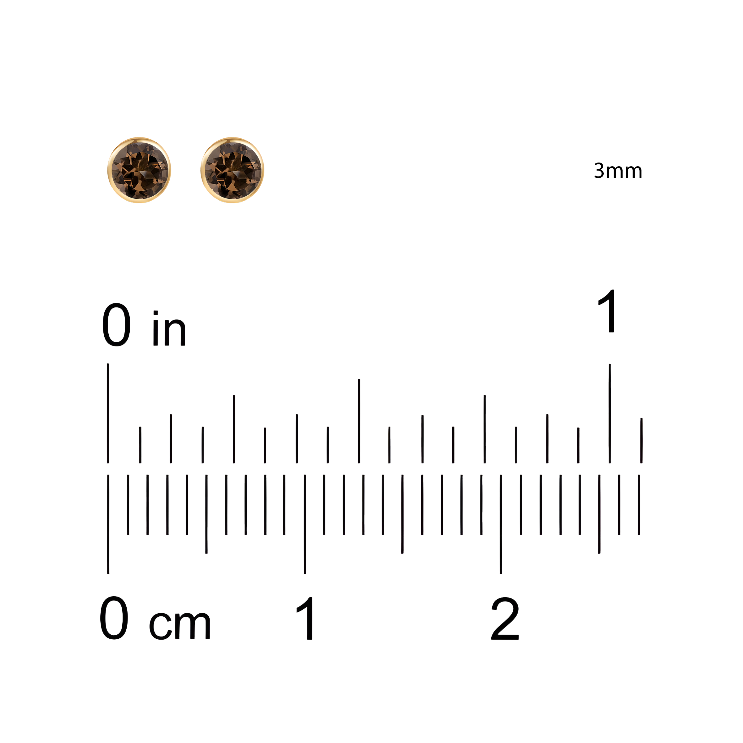 Smoky Quartz Solid Bezel Set Earrings in 18k Yellow Gold