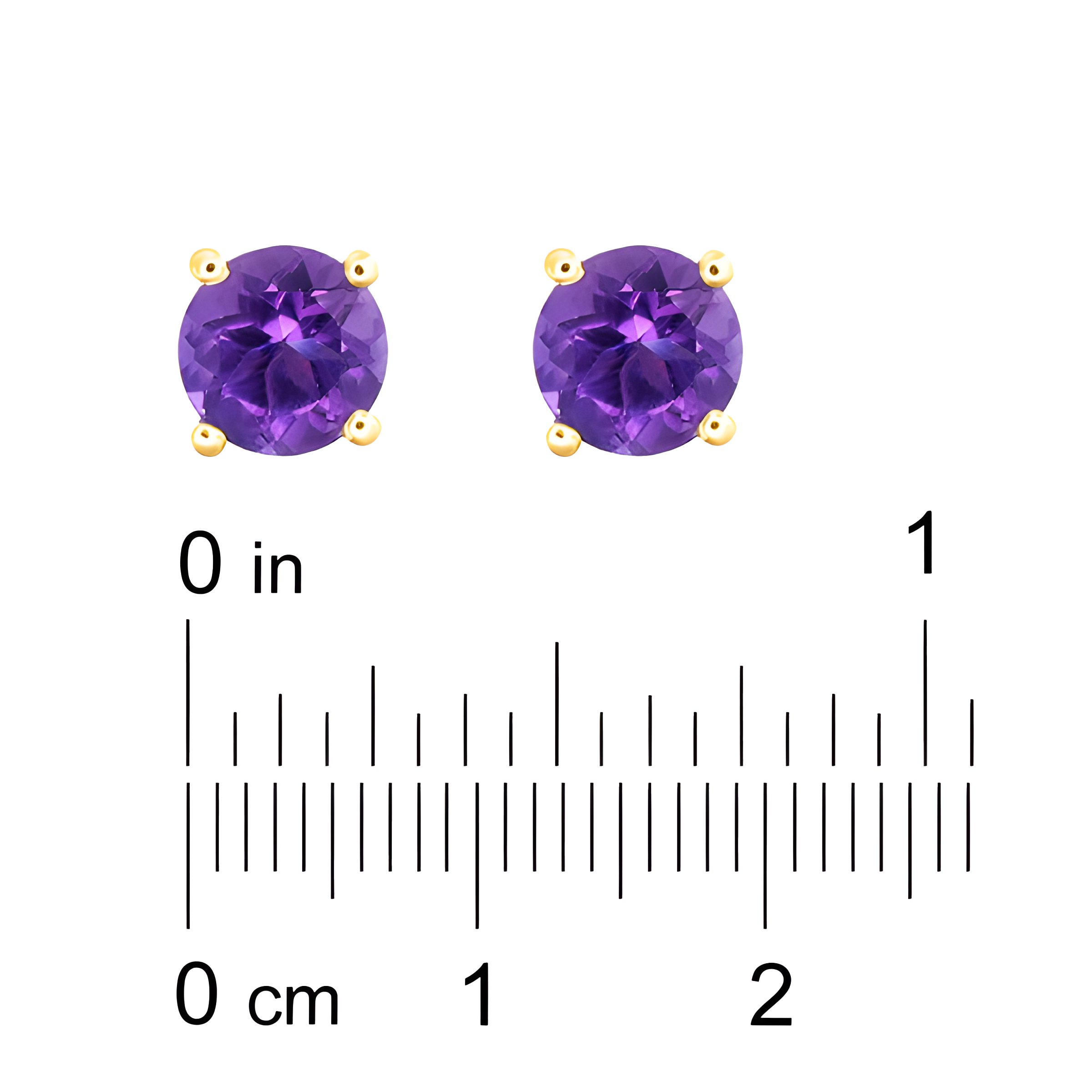 Amethyst Stud Earrings in 18k Yellow Gold