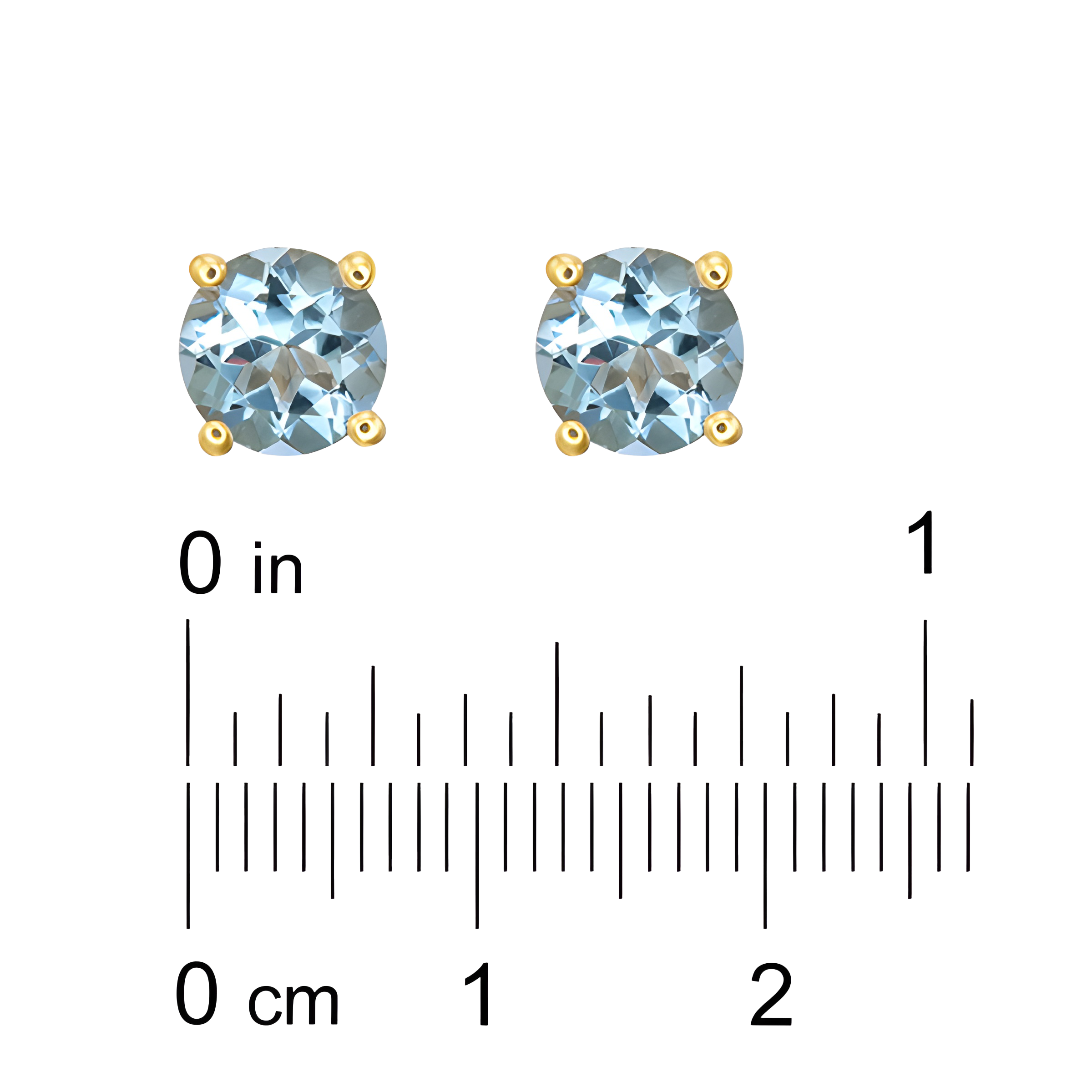 Aquamarine Stud Earrings in 18k Yellow Gold