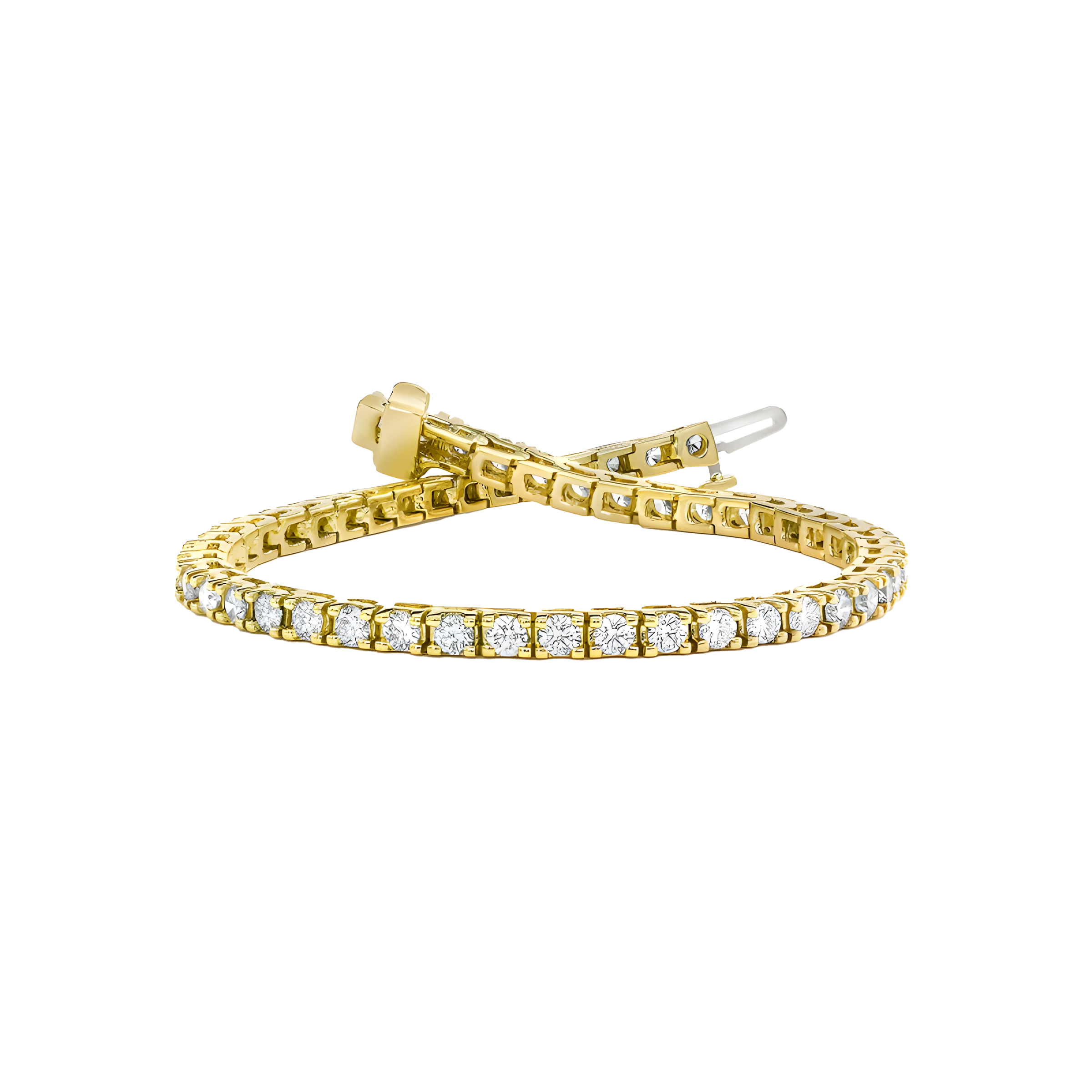 Round Brilliant Diamond Tennis Bracelet in 14K Yellow Gold