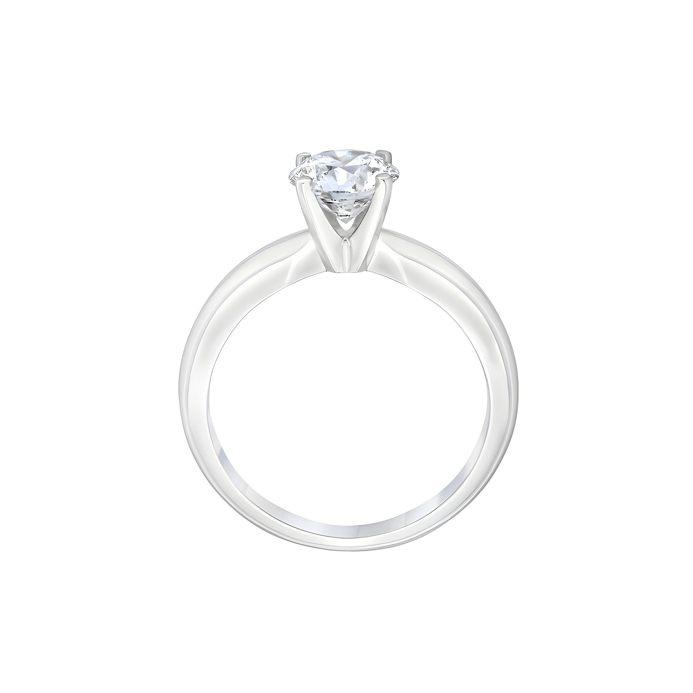 Four Prong Round Brilliant Solitaire Diamond Engagement Ring in Platinum