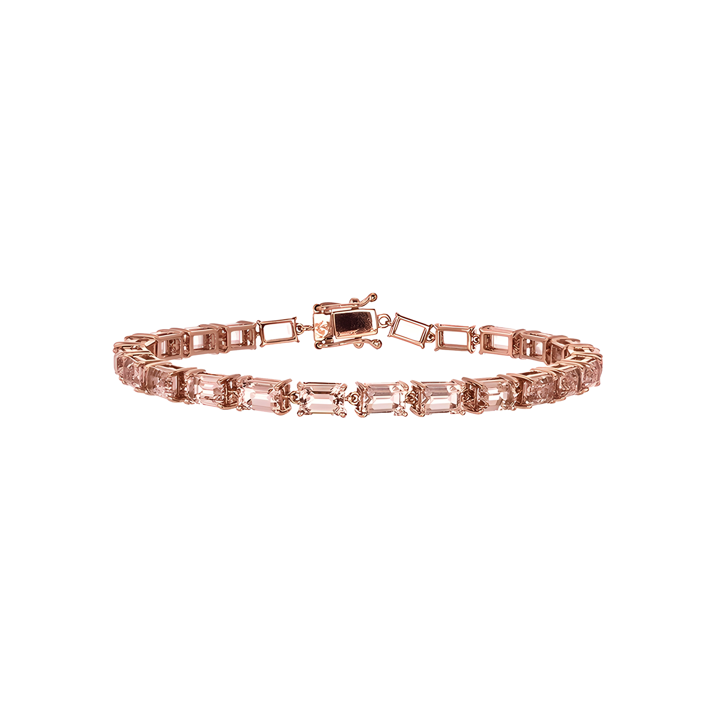 Octagon Morganite Bracelet in 18k Rose Gold