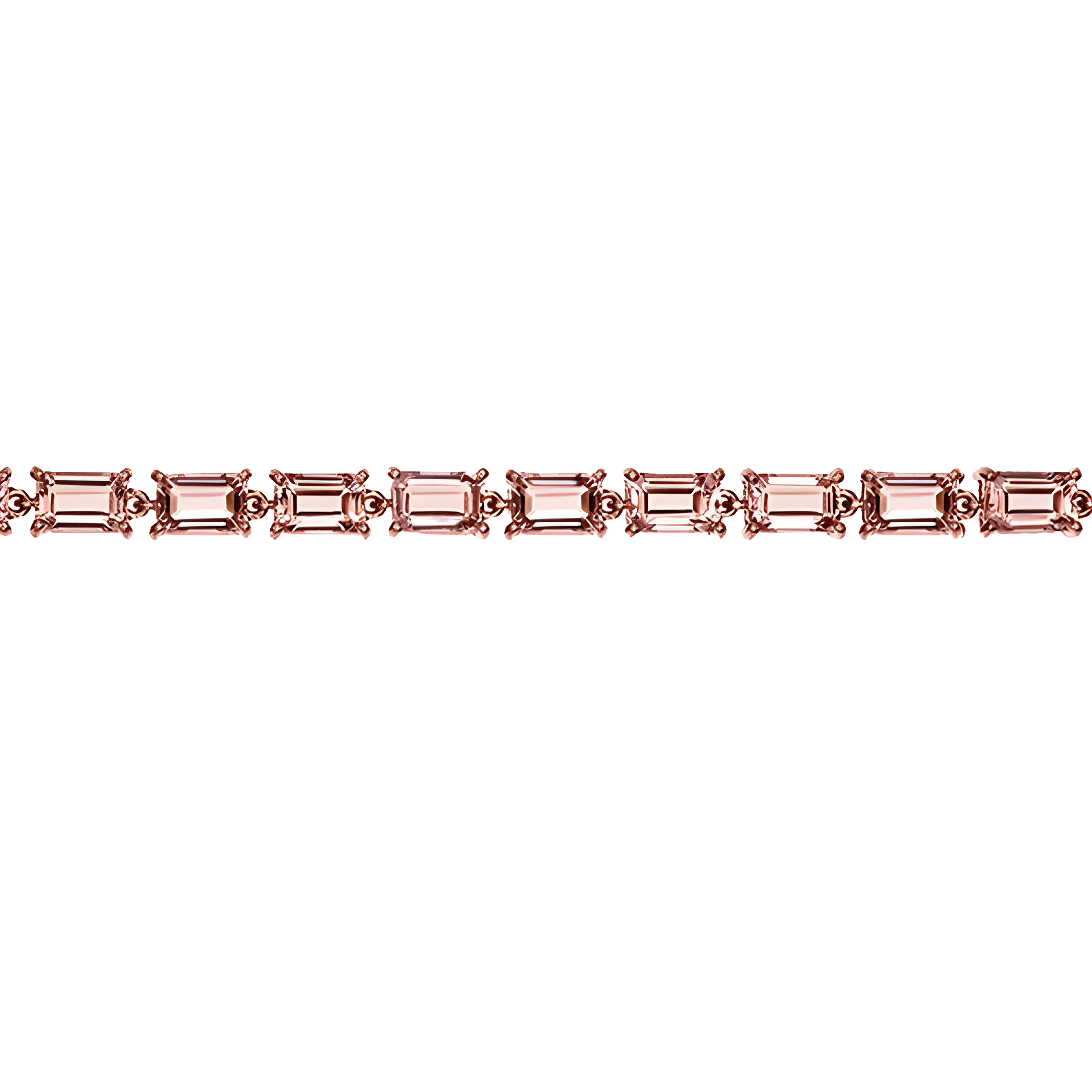 Octagon Morganite Bracelet in 18k Rose Gold