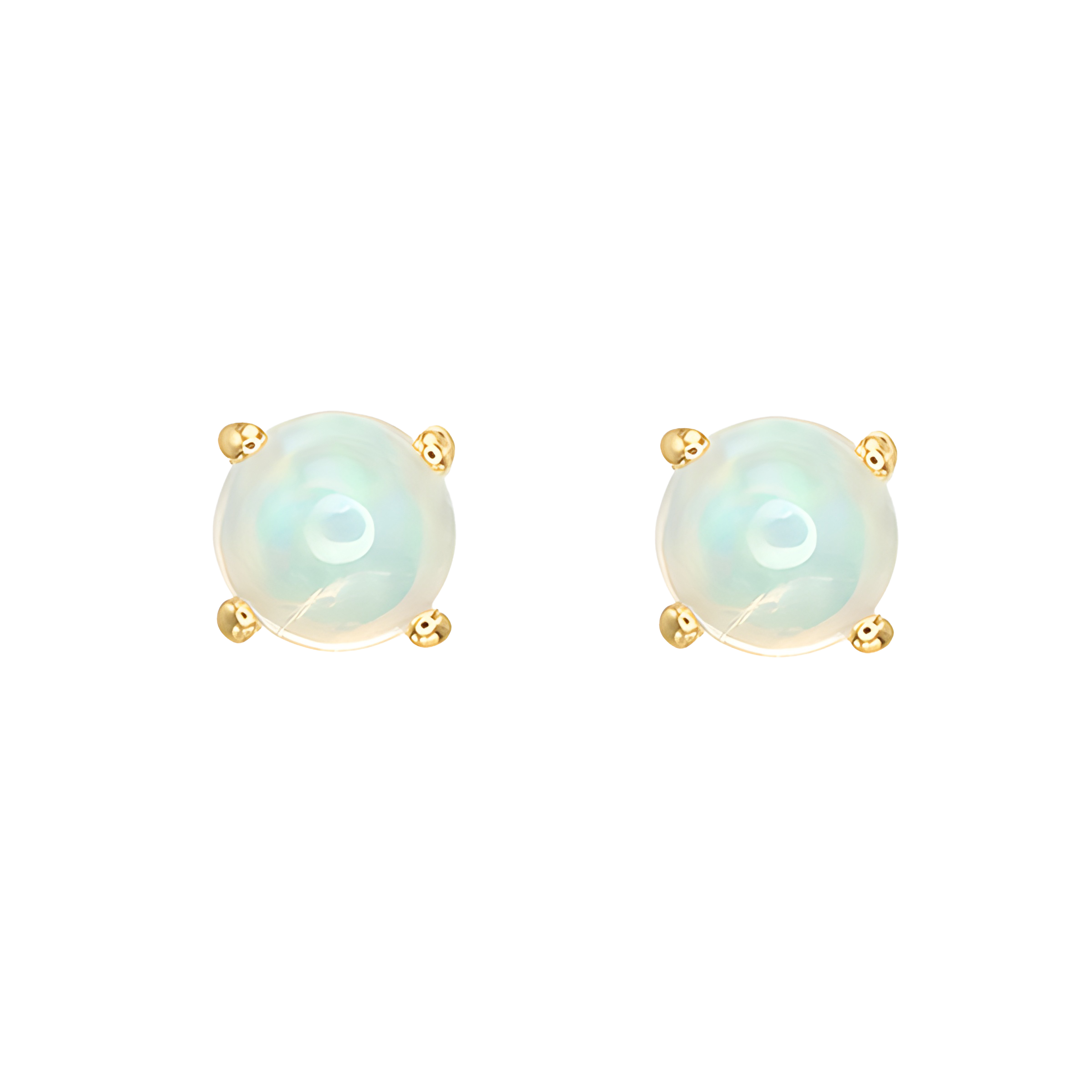 Opal Stud Earrings in 18k Yellow Gold